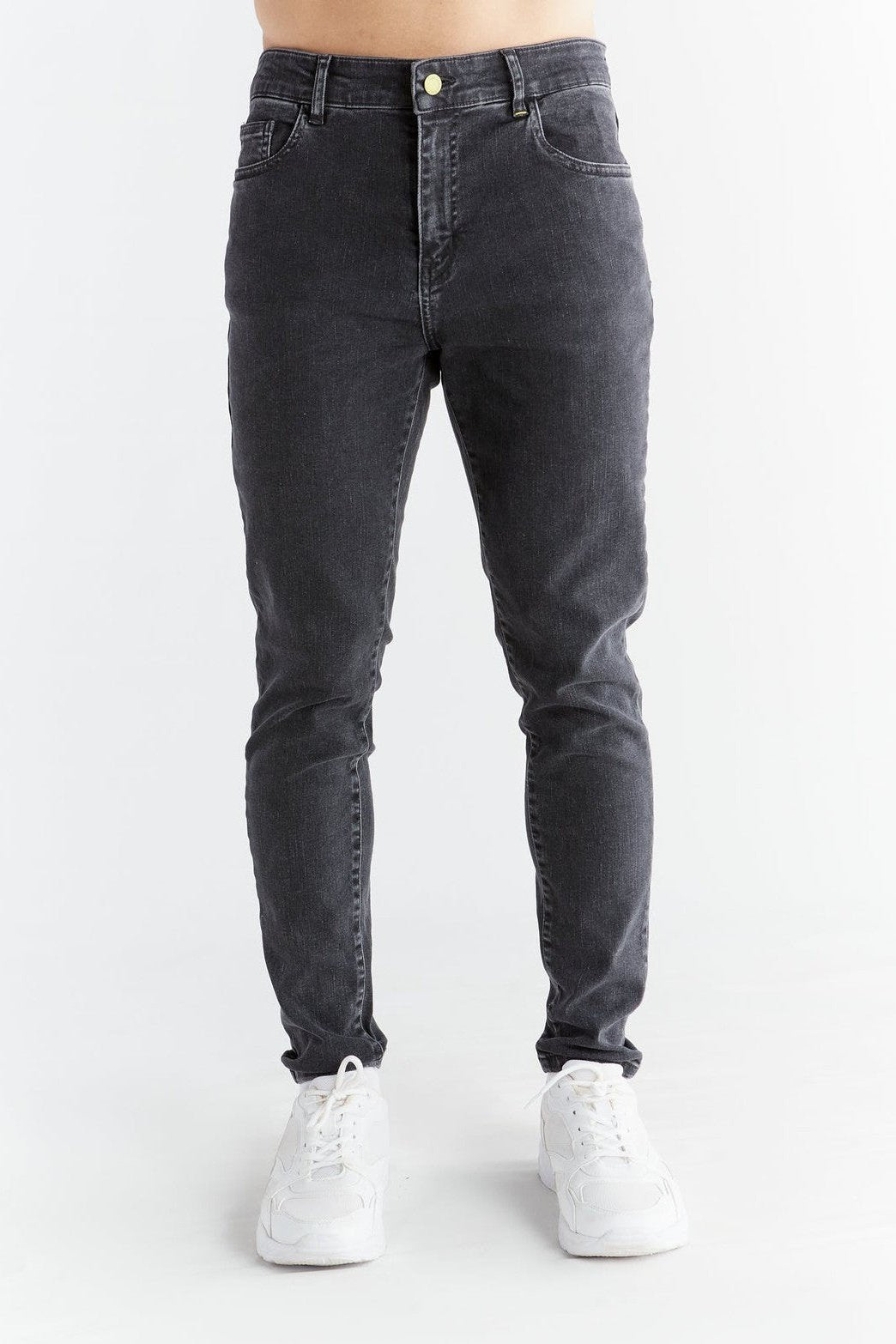 Evermind Herren vegan Jeans Skinny Fit Karbongrau