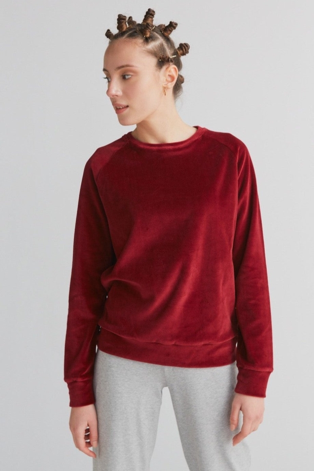 Leela Cotton womens vegan Sweatshirt Nicky Bordeaux