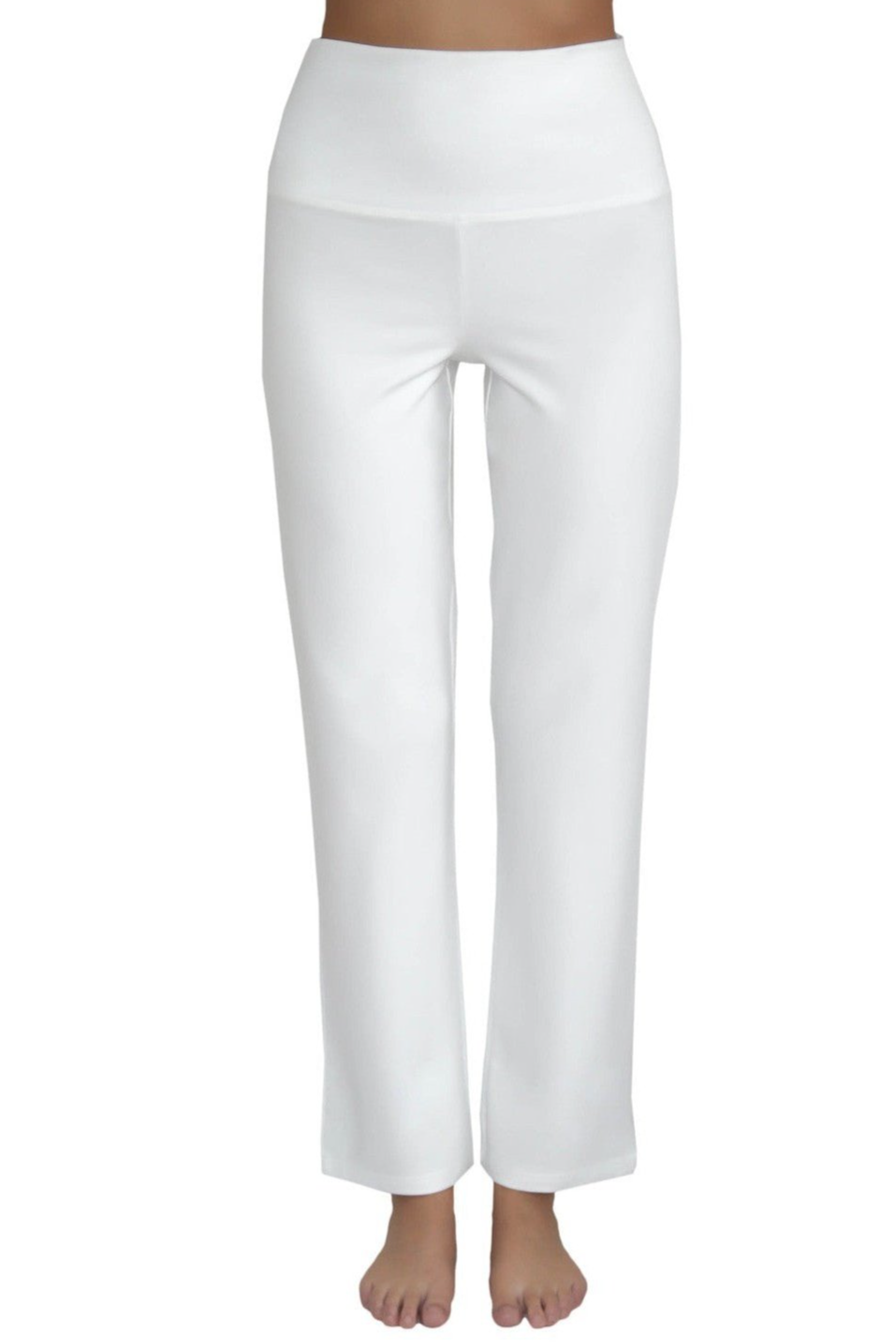 Leela Cotton Damen vegan Yogahose Straight Leg Natural White