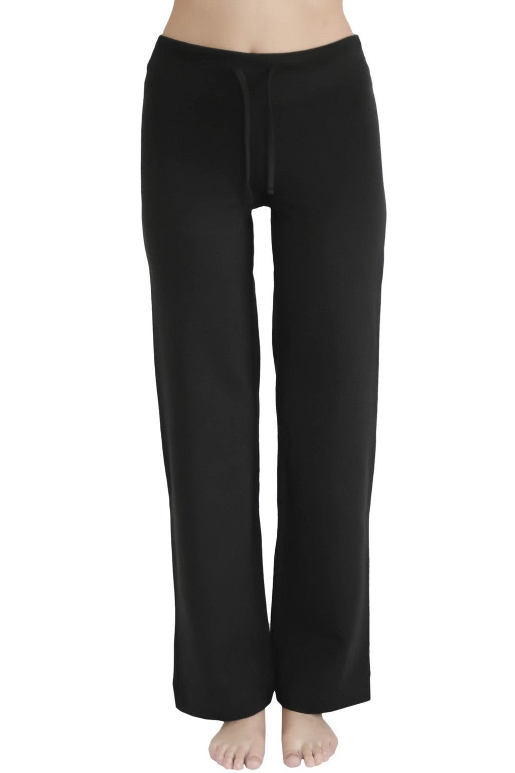 Leela Cotton Damen vegan Yogahose Mit Geripptem Bund Schwarz