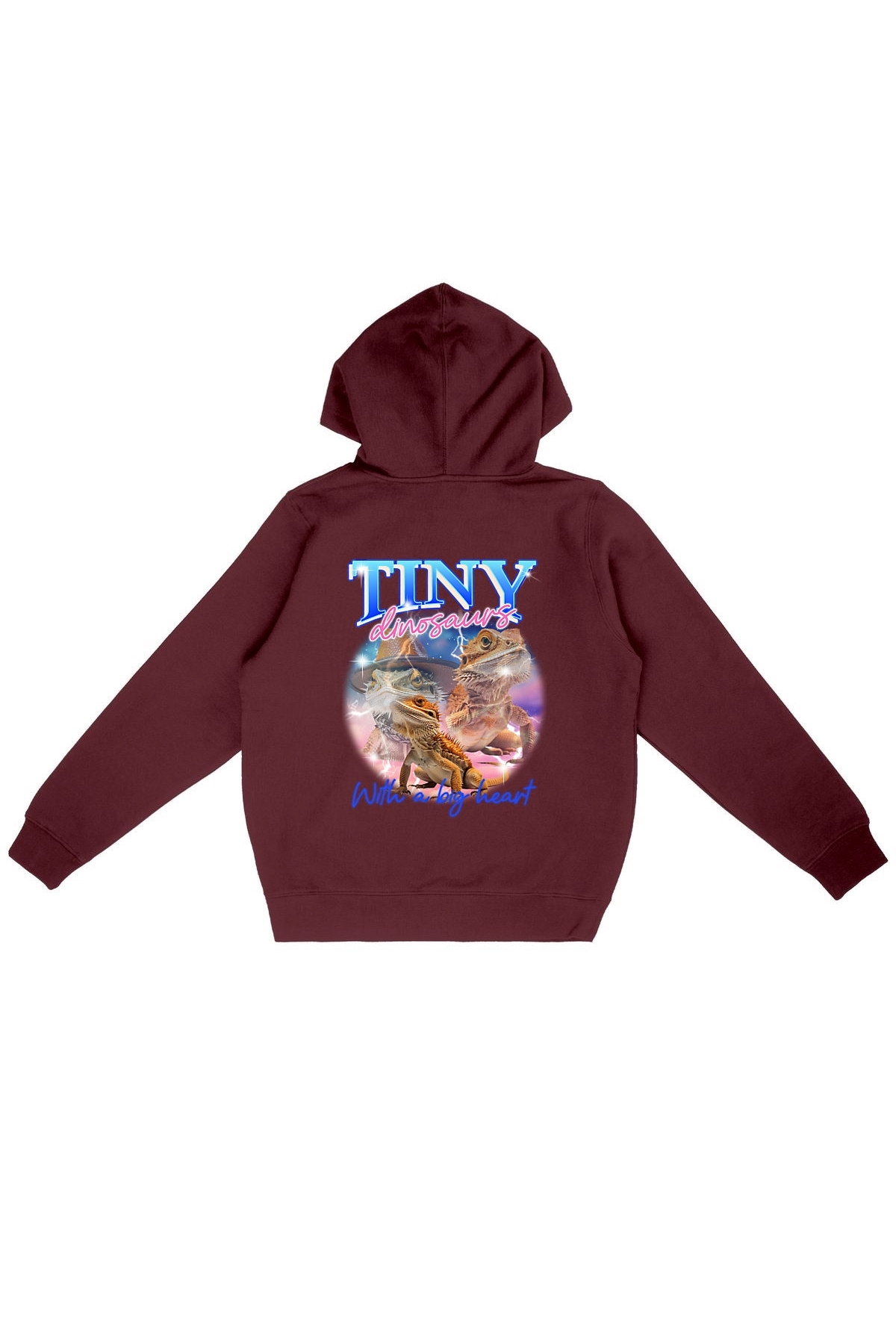 Oat Milk Club Damen vegan Hoodie Tiny Dinosaurs Burgundy