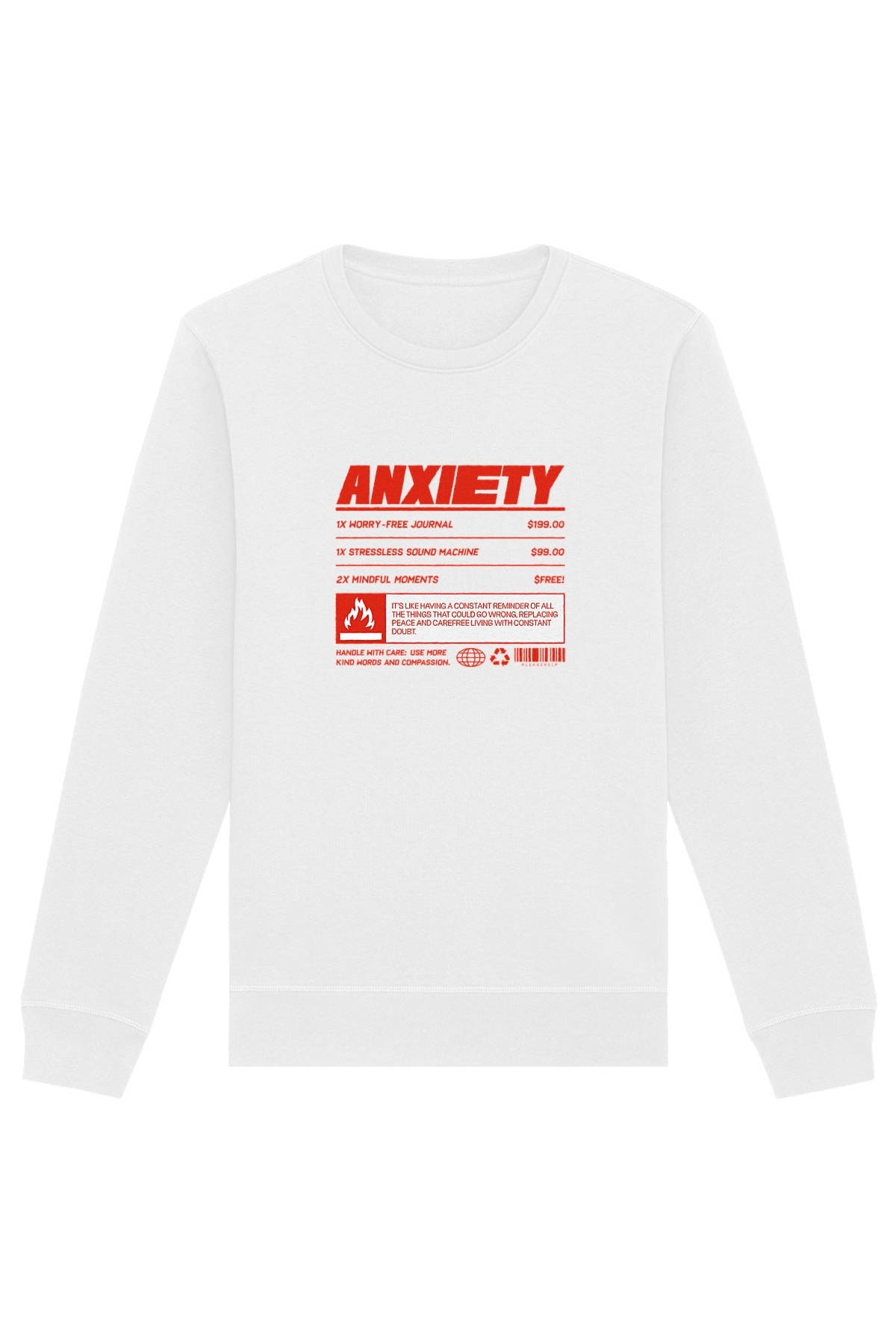 Oat Milk Club Damen vegan Sweatshirt Anxiety WeiÃŸ