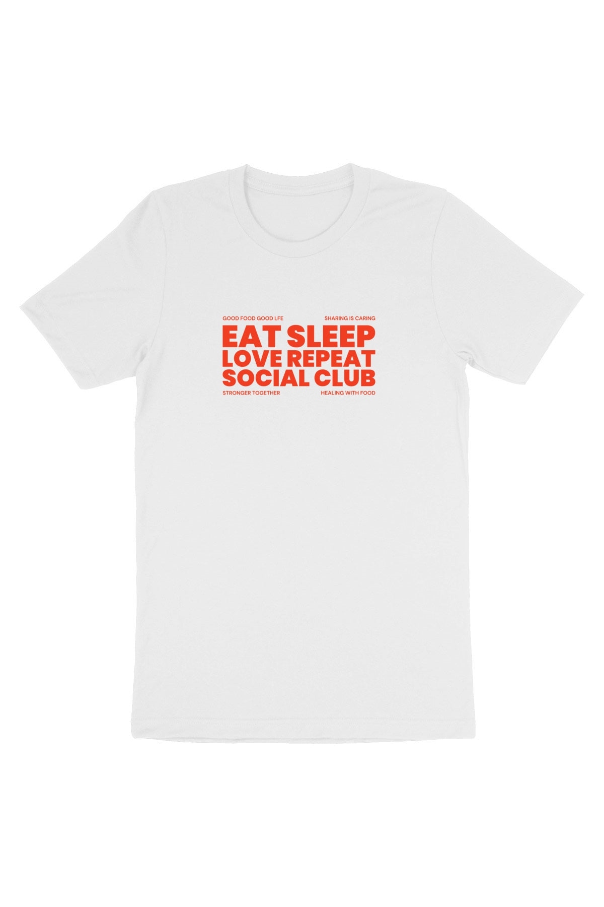 Oat Milk Club Damen vegan T-Shirt Eat Sleep Love Repeat Weiß