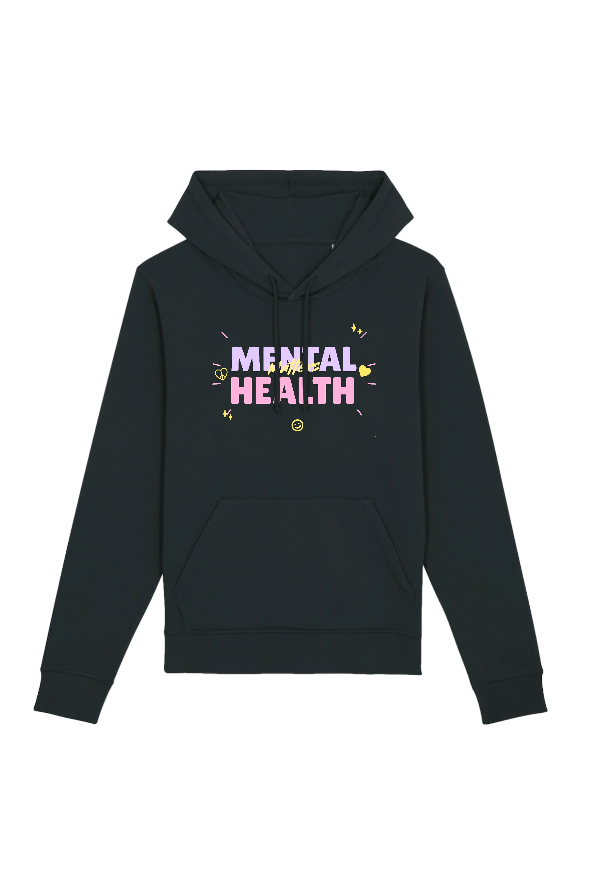 Oat Milk Club Damen vegan Hoodie Cotton Mental Health Matters Schwarz