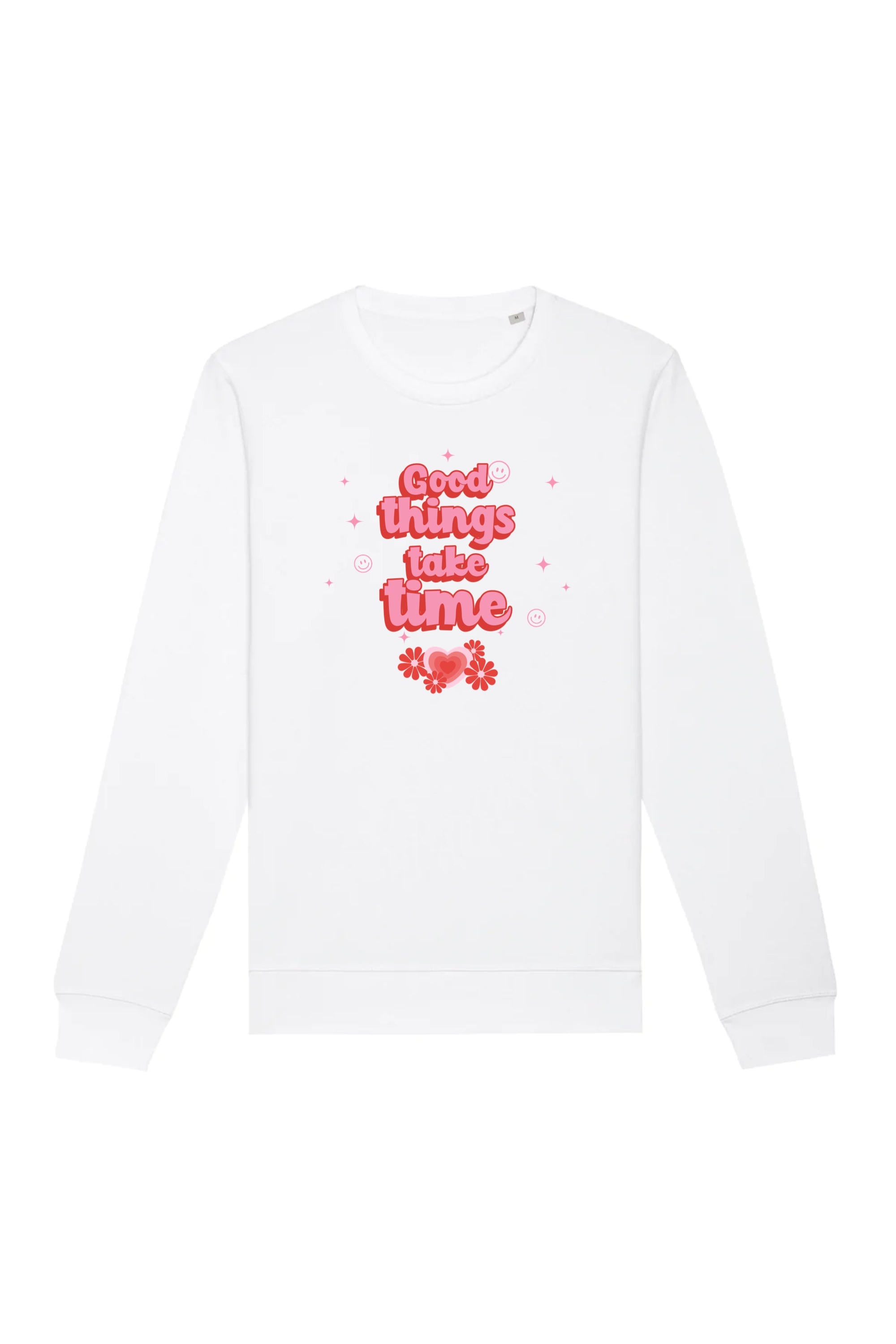 Oat Milk Club Damen vegan Sweatshirt Good Things Take Time Unisex WeiÃŸ