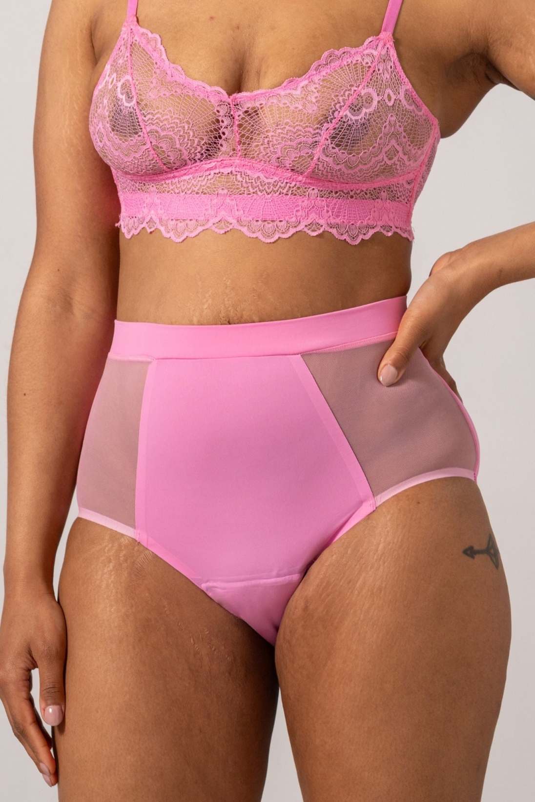 Understatement womens vegan Micro Period Highwaist Briefs Candy Pink