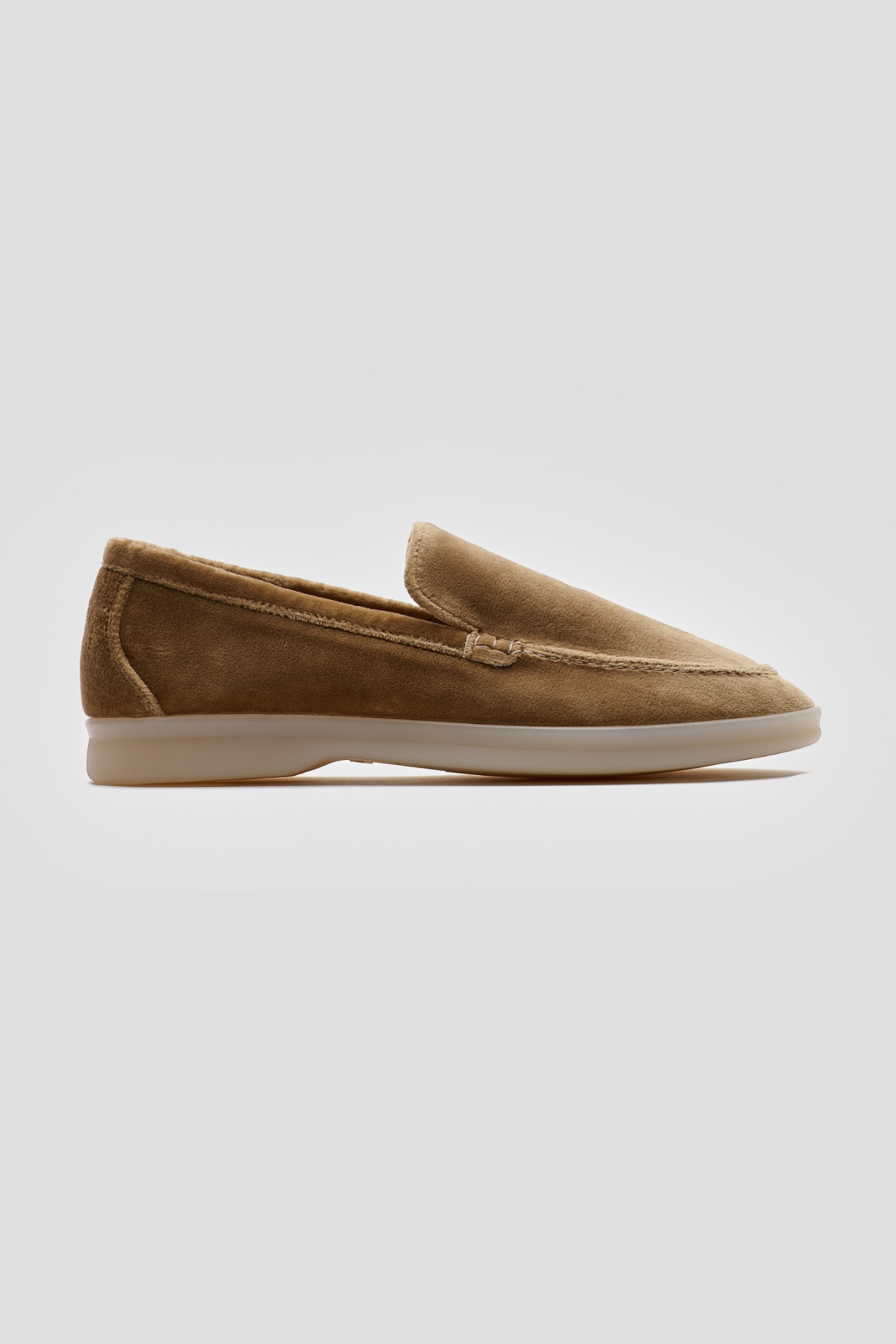 Solari Milano Damen vegan Loafer Samt Taupe Braun