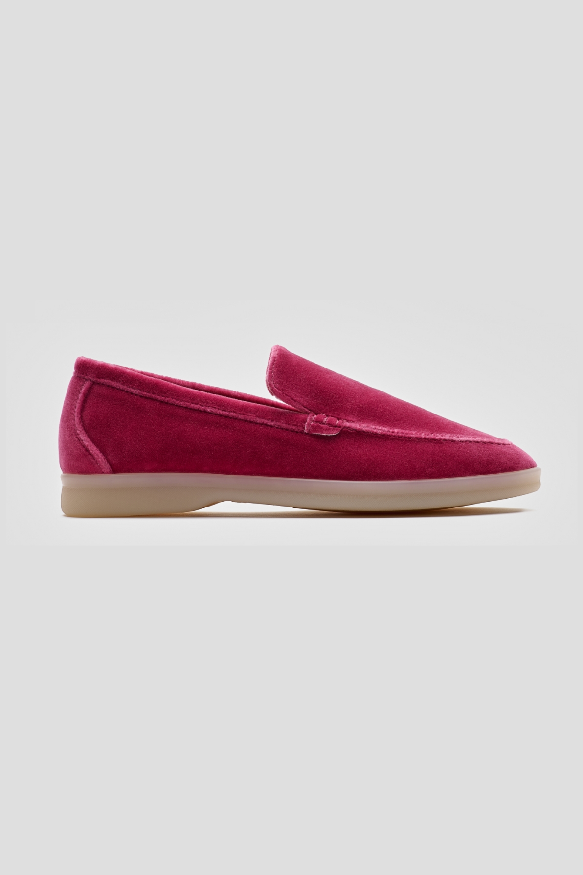 Solari Milano Damen vegan Loafer Samt Rosa