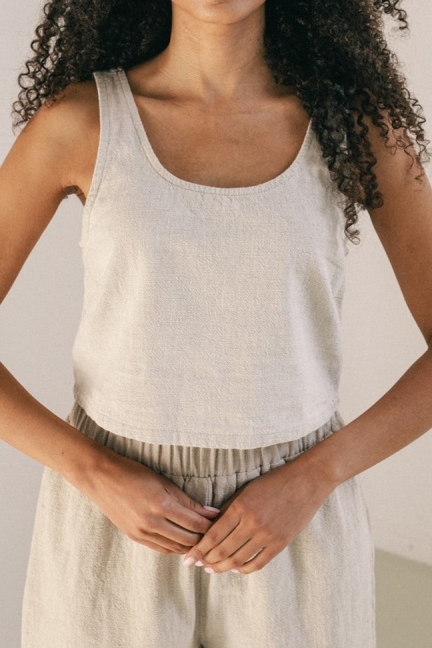 Image of The View Yoga dames vegan Top Rio Beige
