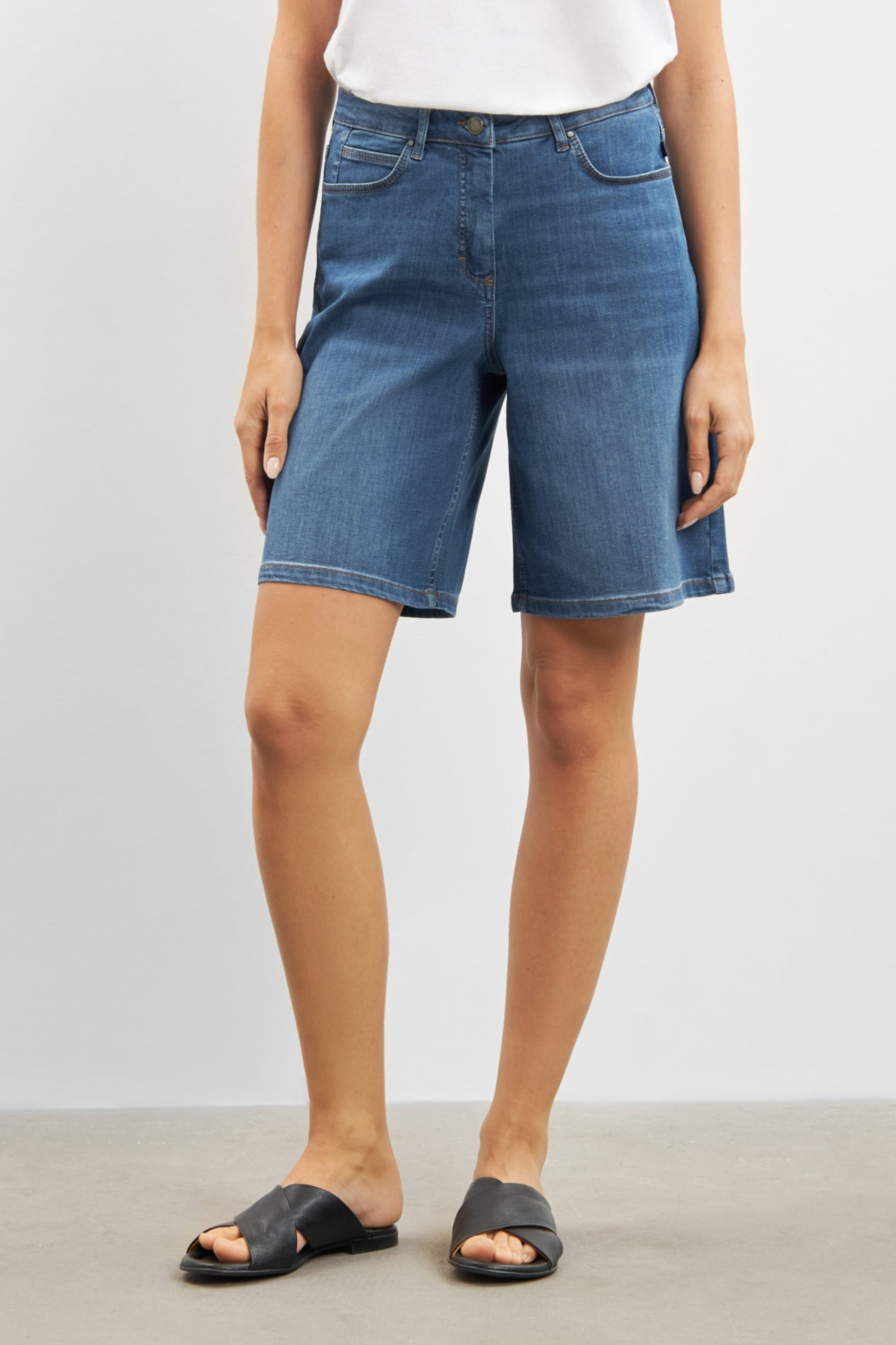 LAURIE Damen vegan Lockere Shorts Carol Washed Blue Denim