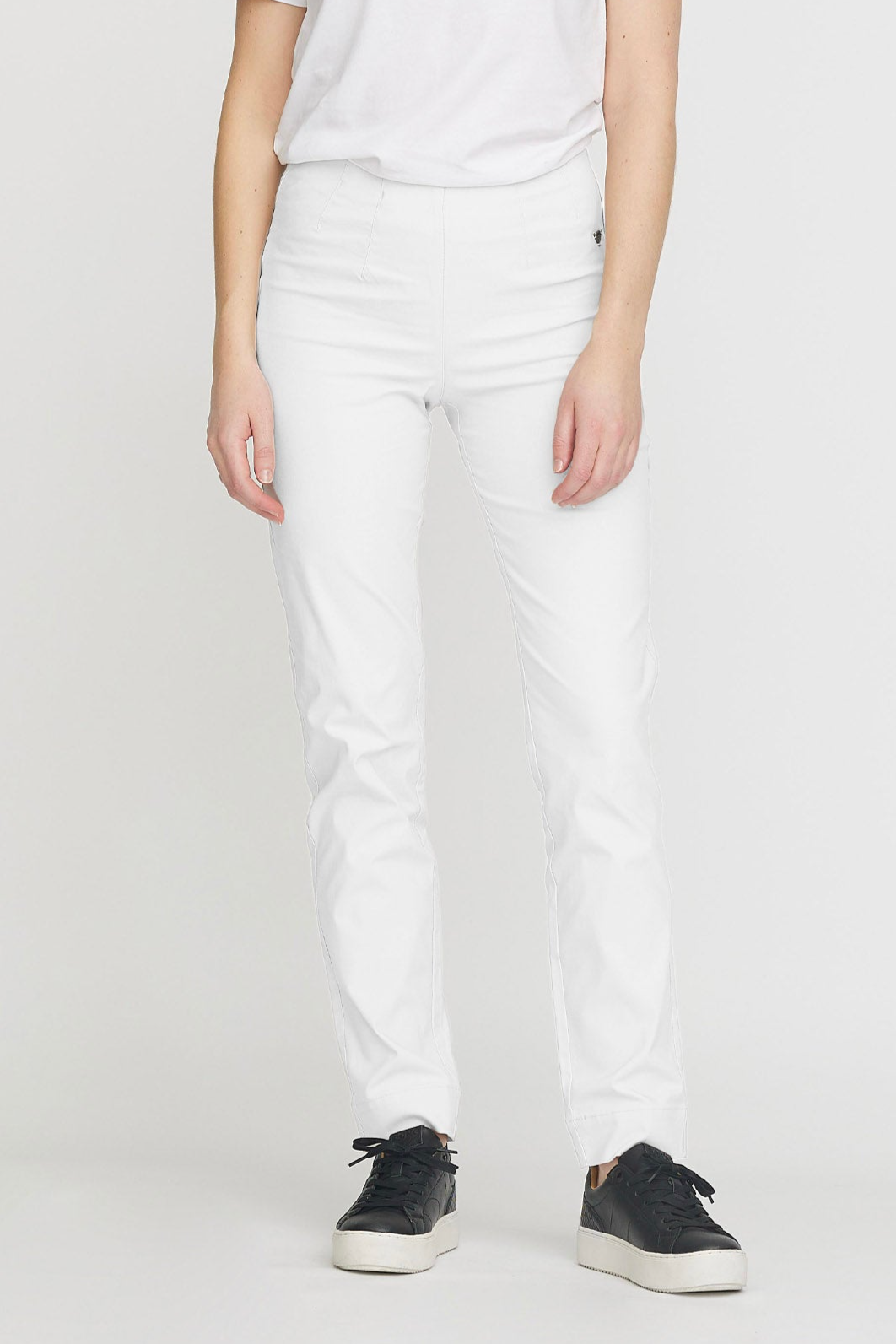 LAURIE Damen vegan Hose Regular Betty Ml Weiß