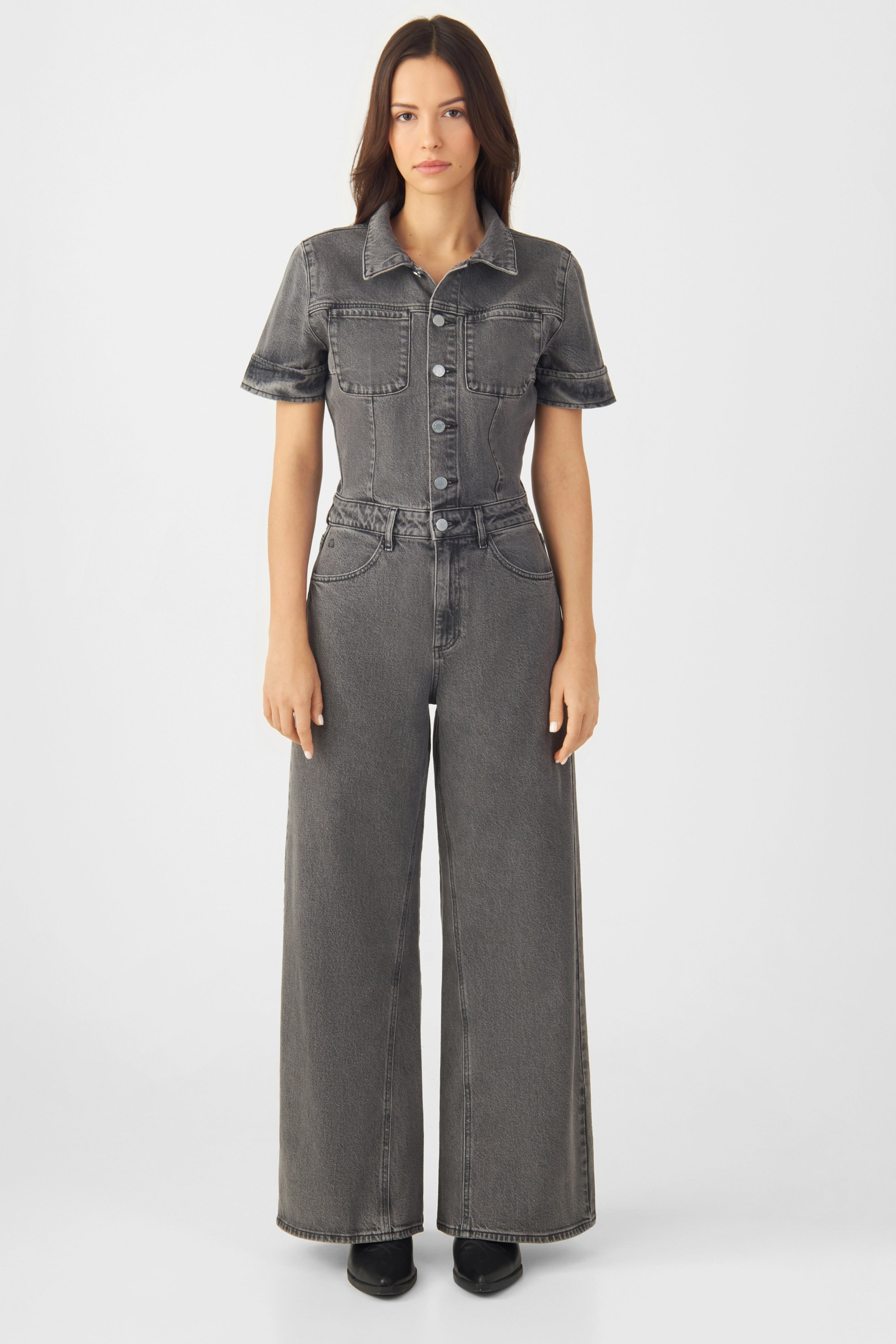 DAWN Damen vegan Overall Twitter Ss Dunkelgrau
