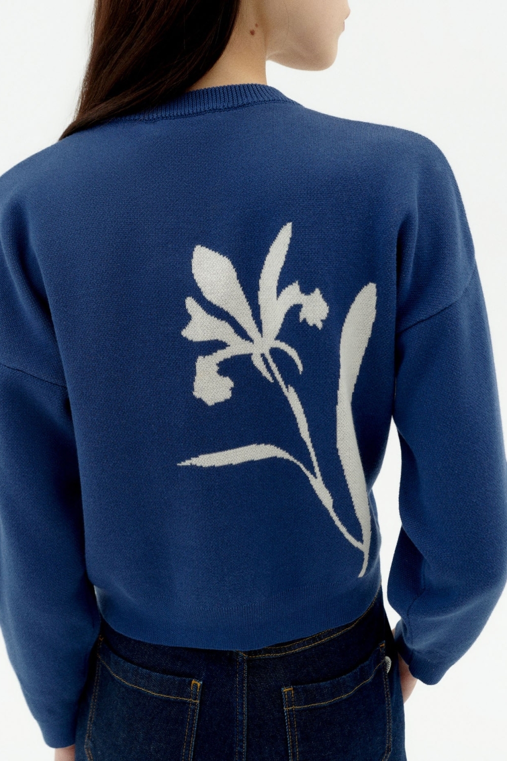 Thinking mu Damen vegan Pullover Strick Philis Blau