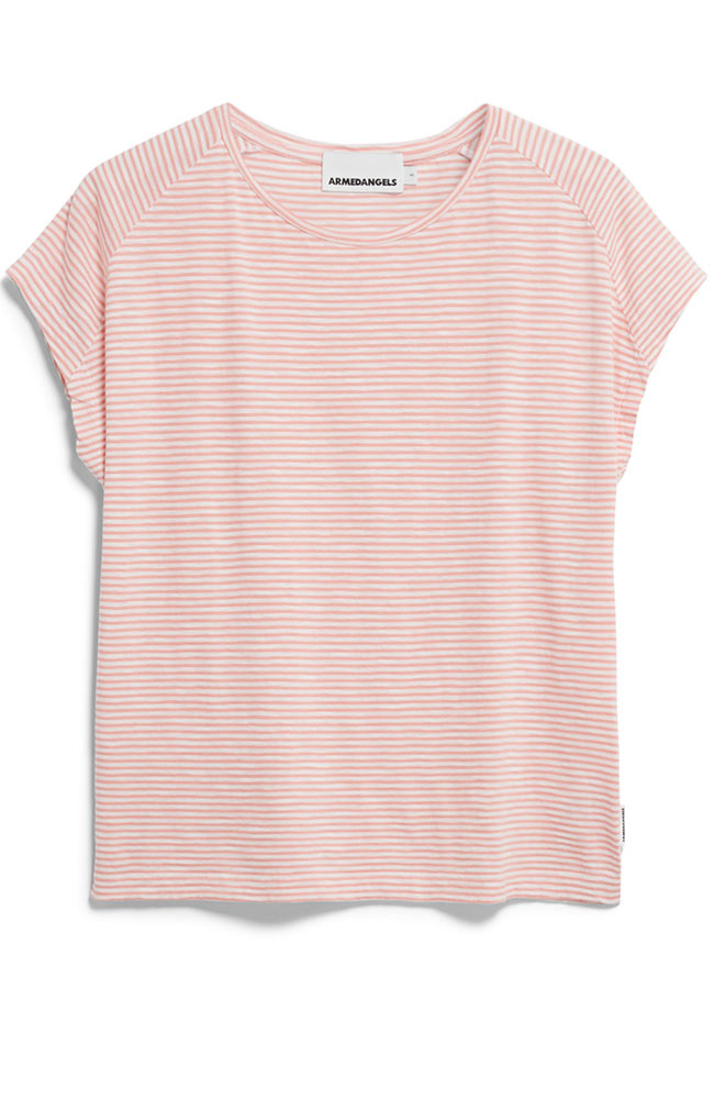 ARMEDANGELS womens vegan T-Shirt Oneliaa Lovely Stripes Rosalilly Pink