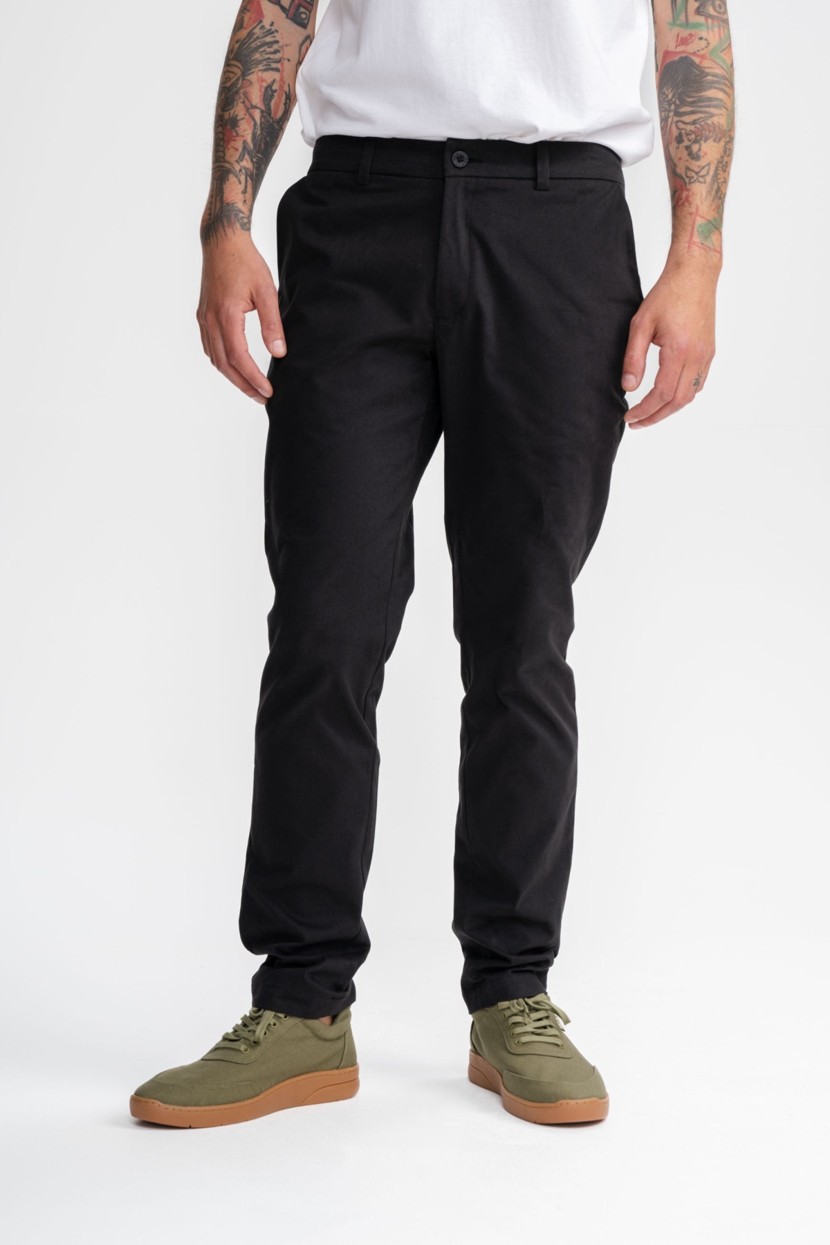 MELA Herren vegan Chino Hose Regular Fit Ranjith Schwarz