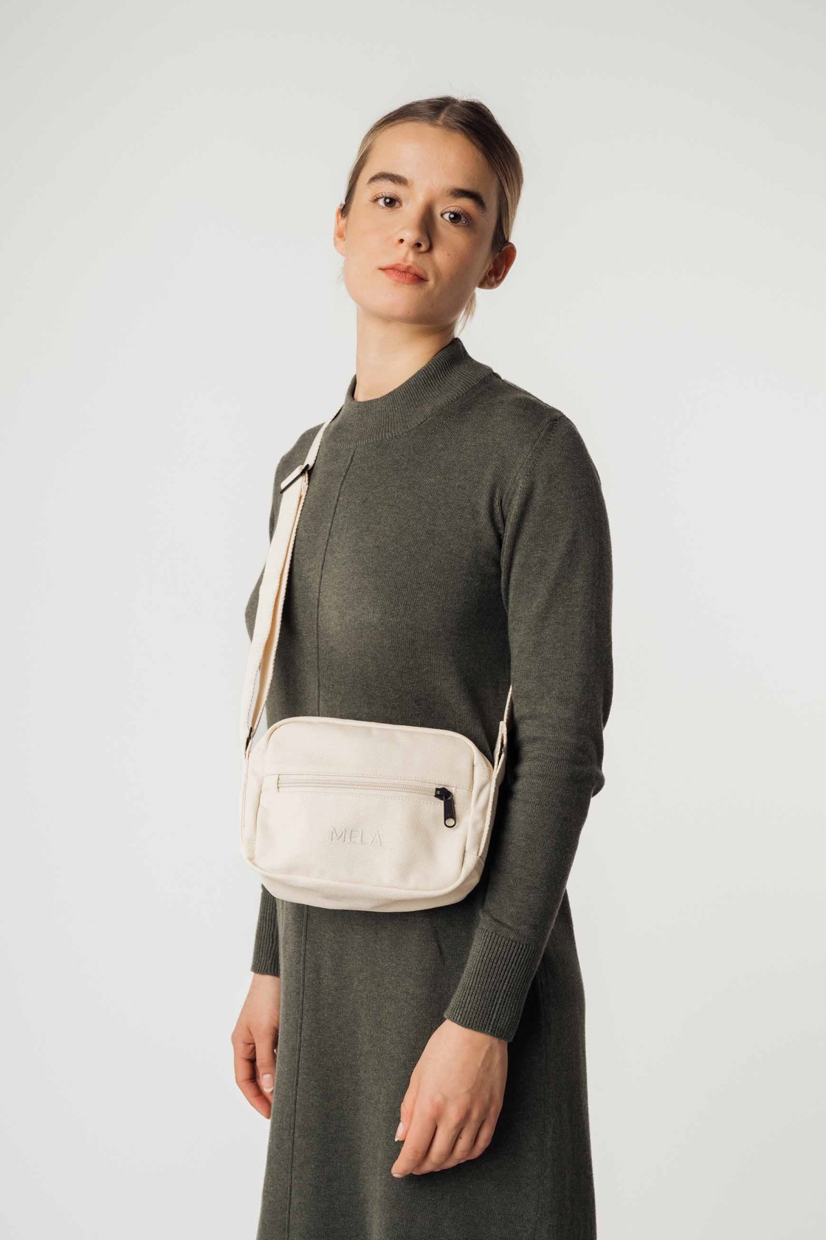 MELA womens vegan Bag Small Patni Cream