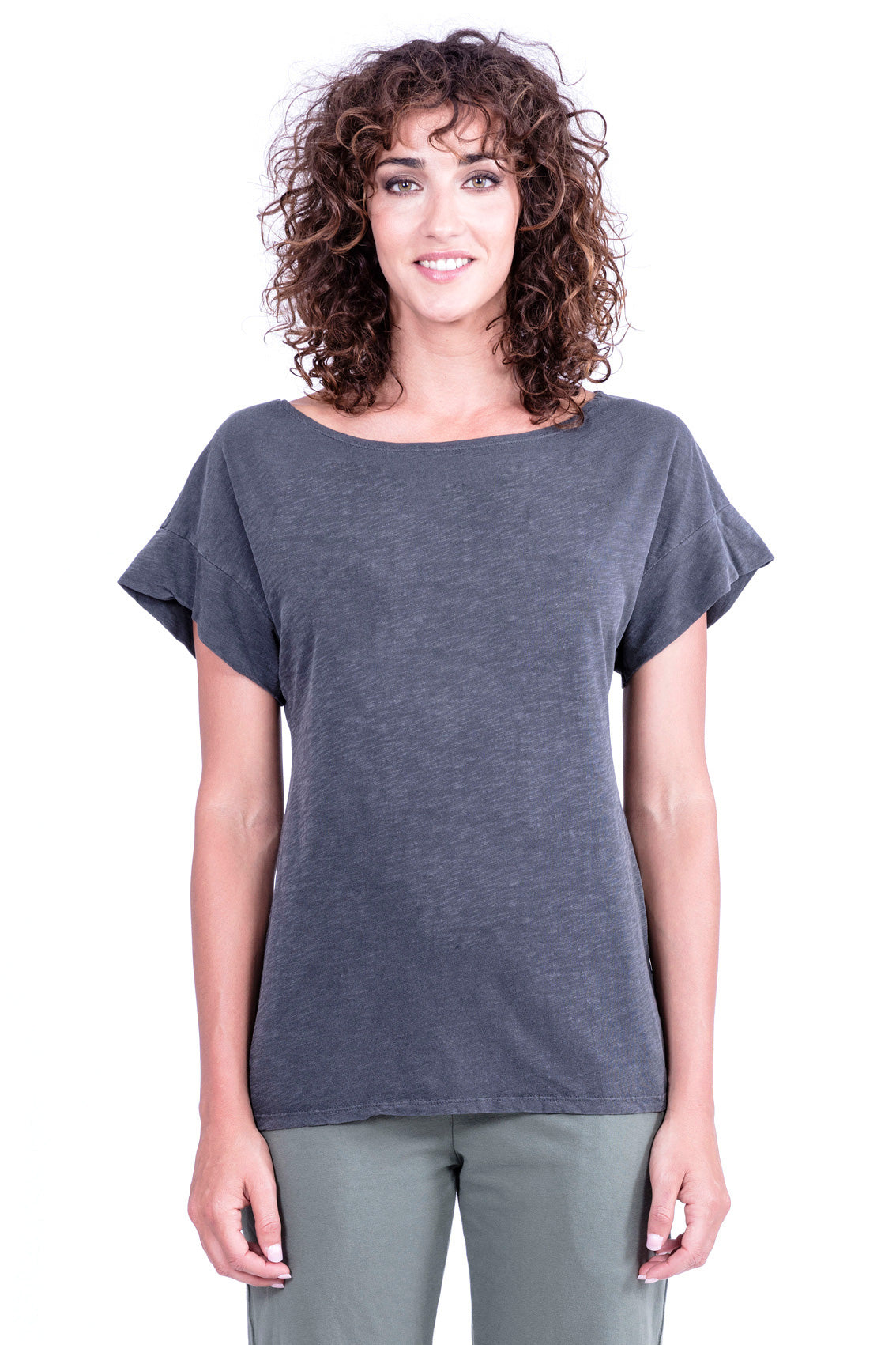 RAVENS VIEW IBIZA womens vegan T-Shirt Loose Anthracite