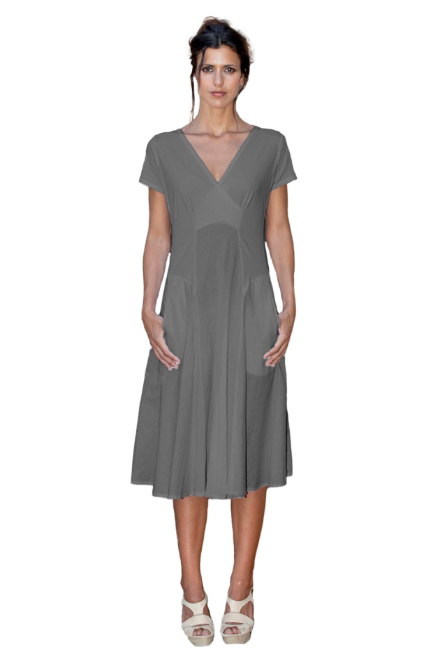 RAVENS VIEW IBIZA Damen vegan Kleid Cruz Anthrazit Grau