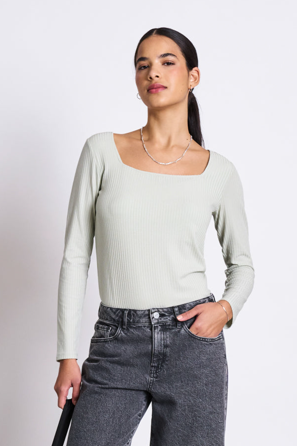 Image of JAN 'N JUNE dames vegan Lange Mouwen Vierkante Hals Fria Vintage Kant