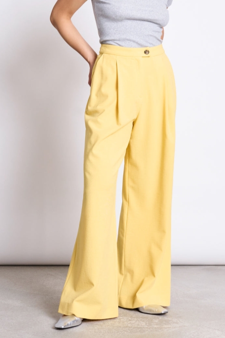 Image of JAN 'N JUNE dames vegan Broek Geplooid Wijd Niva Buttercup