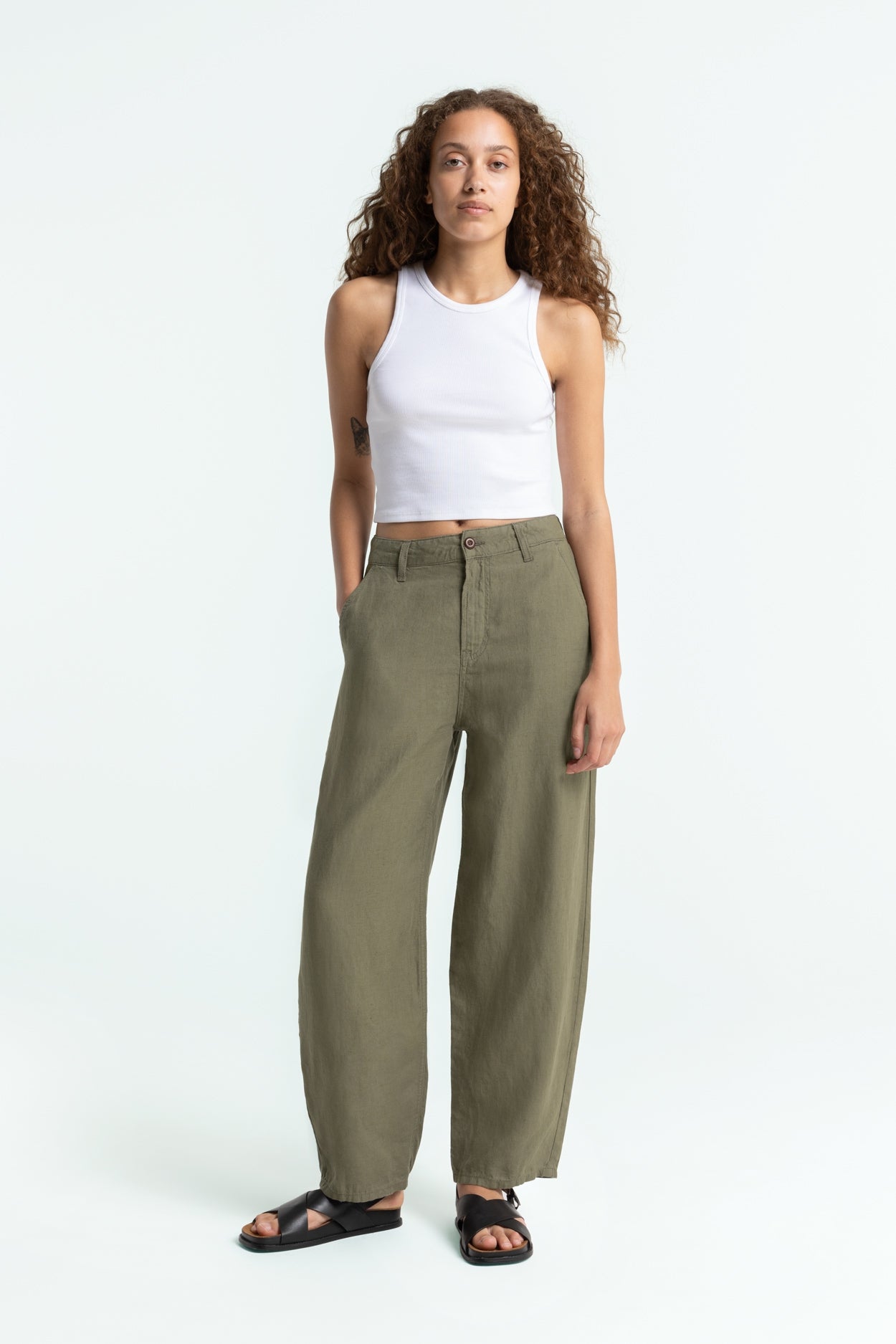 Kings Of Indigo Damen vegan Hose Leila Bungee Cord Gr&Atilde;&frac14;n