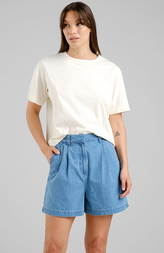 Dedicated Damen vegan Shorts Denim Djupvik Blau