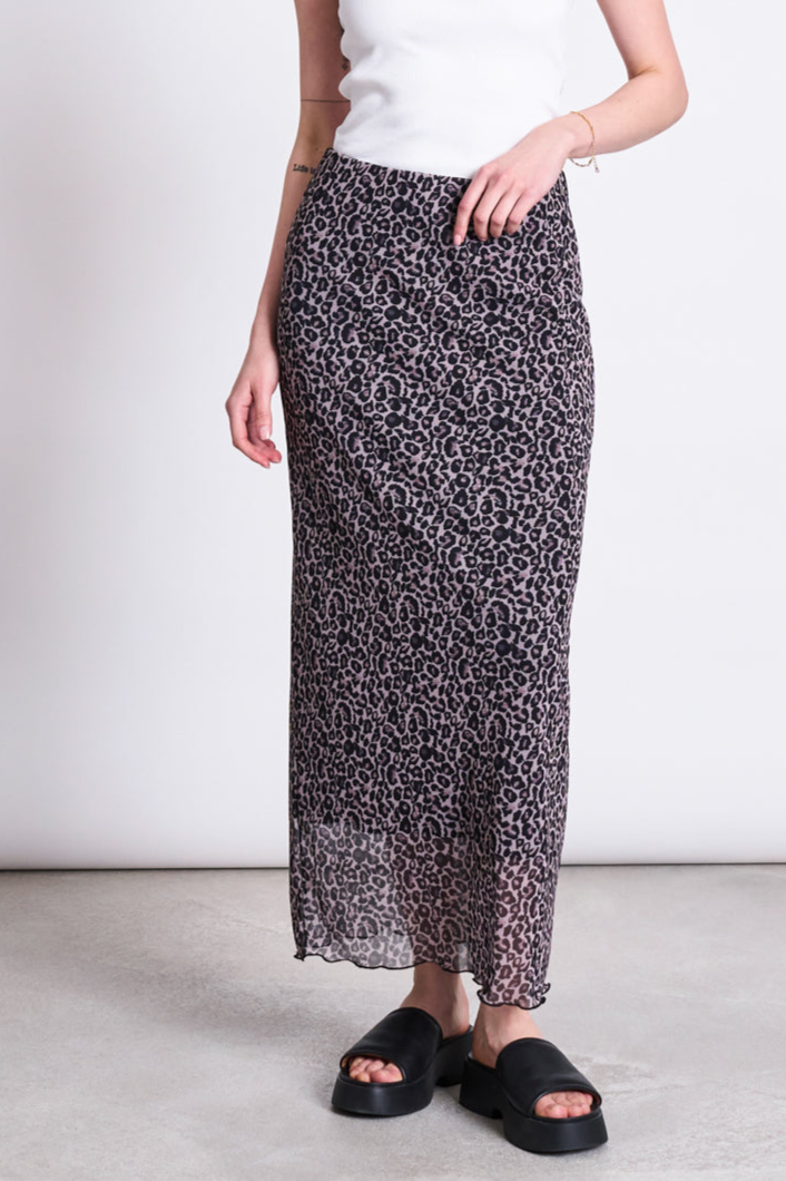 Image of JAN 'N JUNE dames vegan Maxirok Mesh Smuk Leo Print