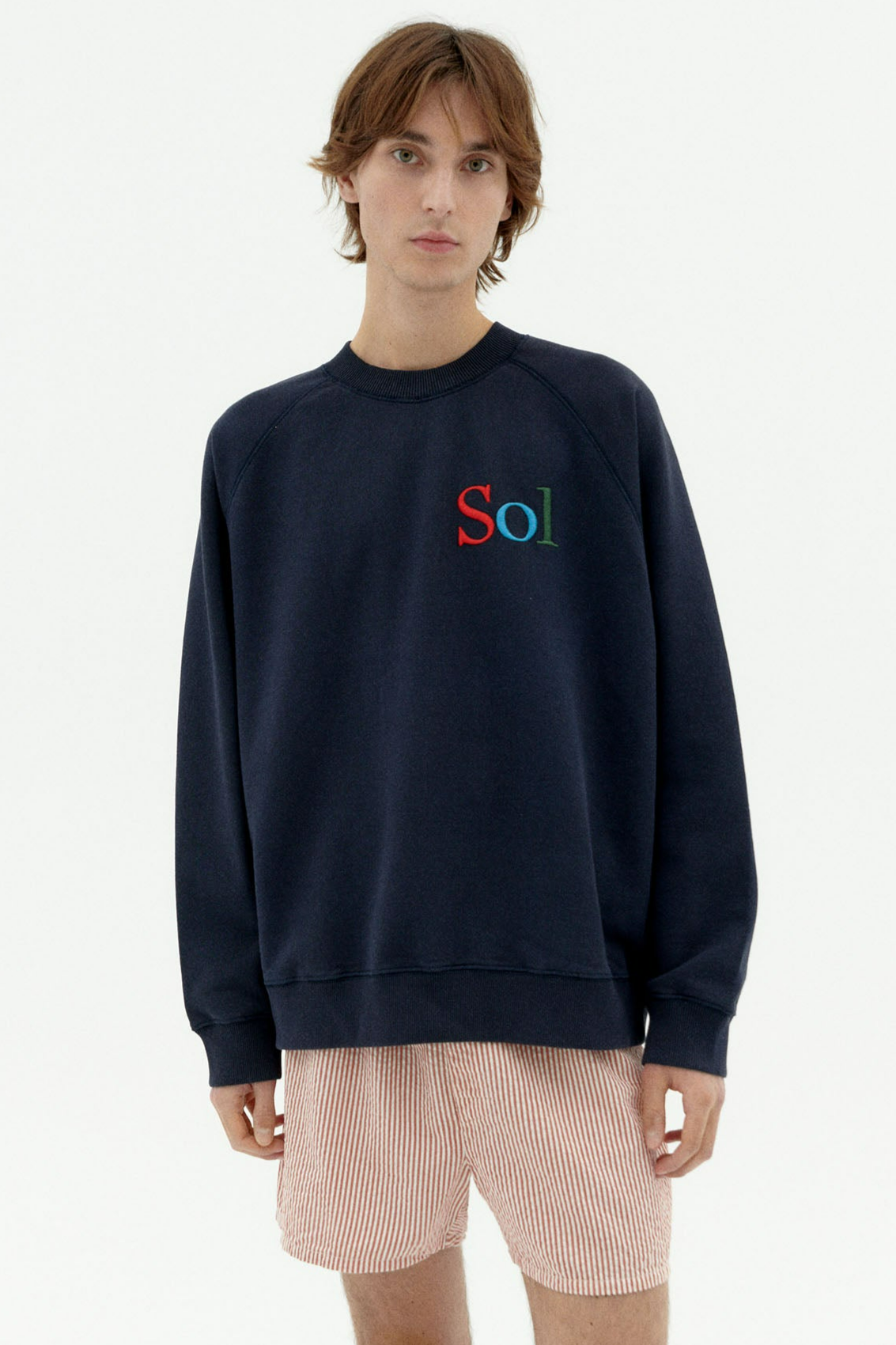 Image of Thinking MU mannen vegan Sweatshirt Zon Type Pepe Marineblauw