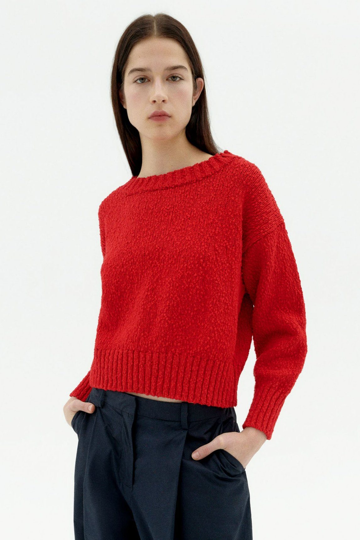 Thinking mu Damen vegan Pullover Gestrickt Clara Rot