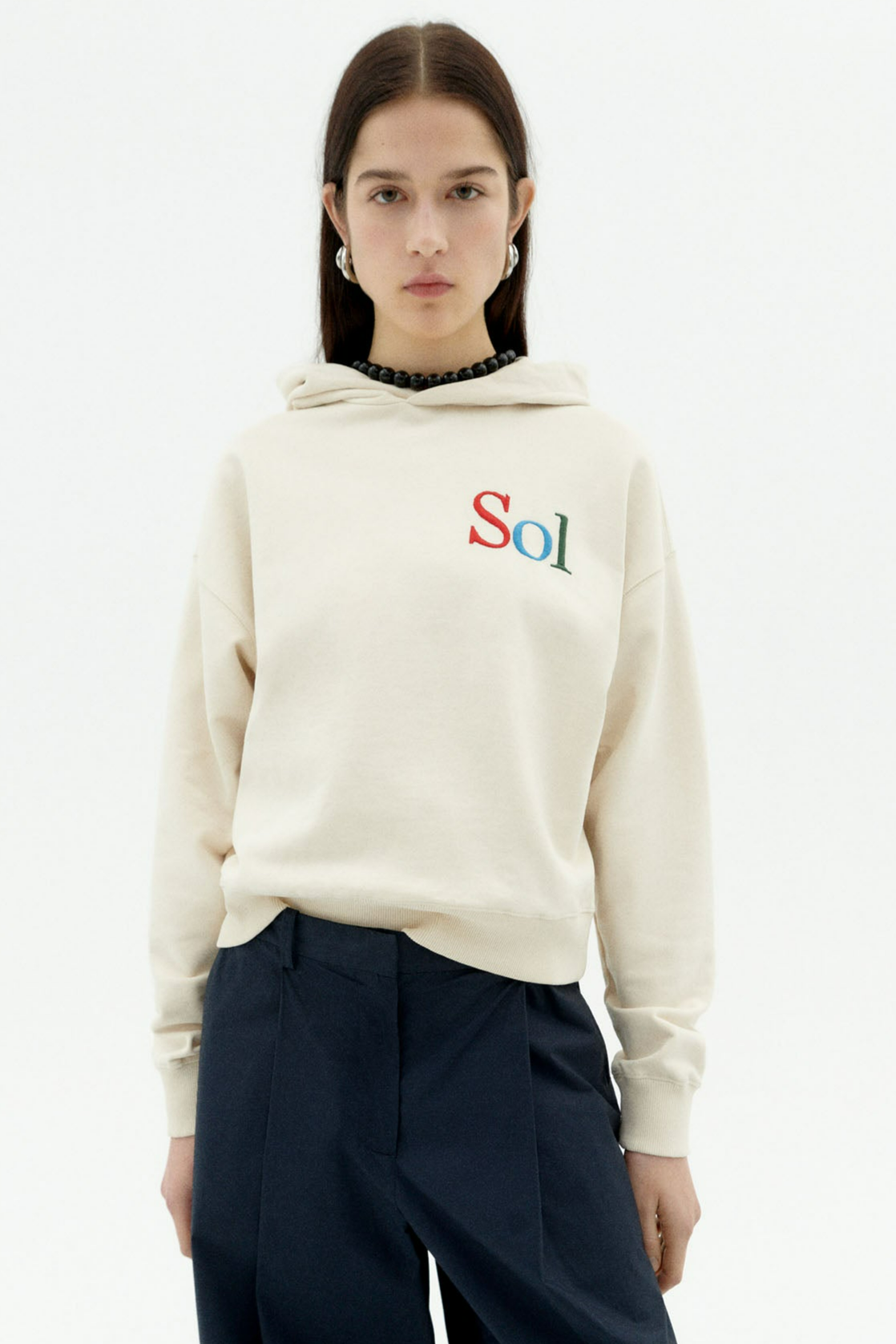 Image of Thinking MU dames vegan Capuchonsweater Sun Type Valeria Off White