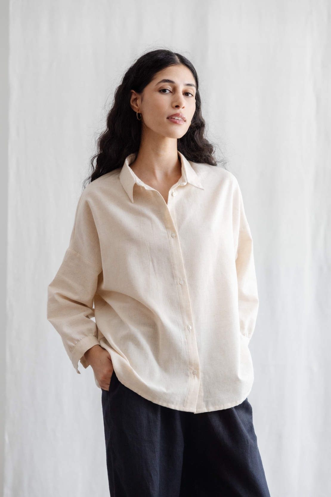 Image of Jyoti Fair Works dames vegan Blouse Katoen Mayank Crème