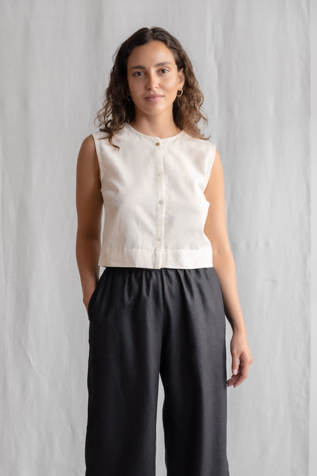 Image of Jyoti Fair Works dames vegan Top Katoen Diyan Crème