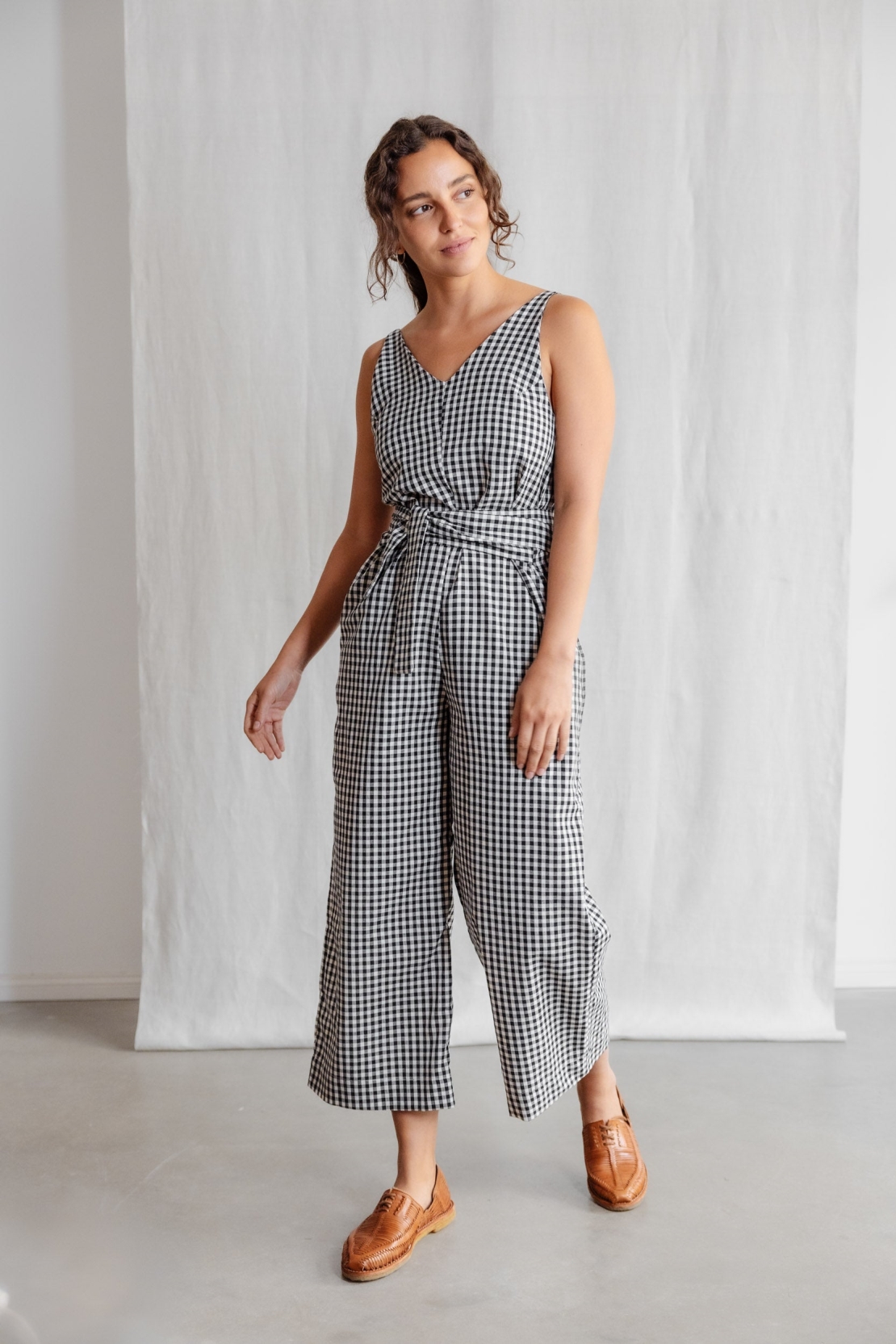 Jyoti Fair Works Damen vegan Jumpsuit Biologisch Baumwolle Parva Kariert