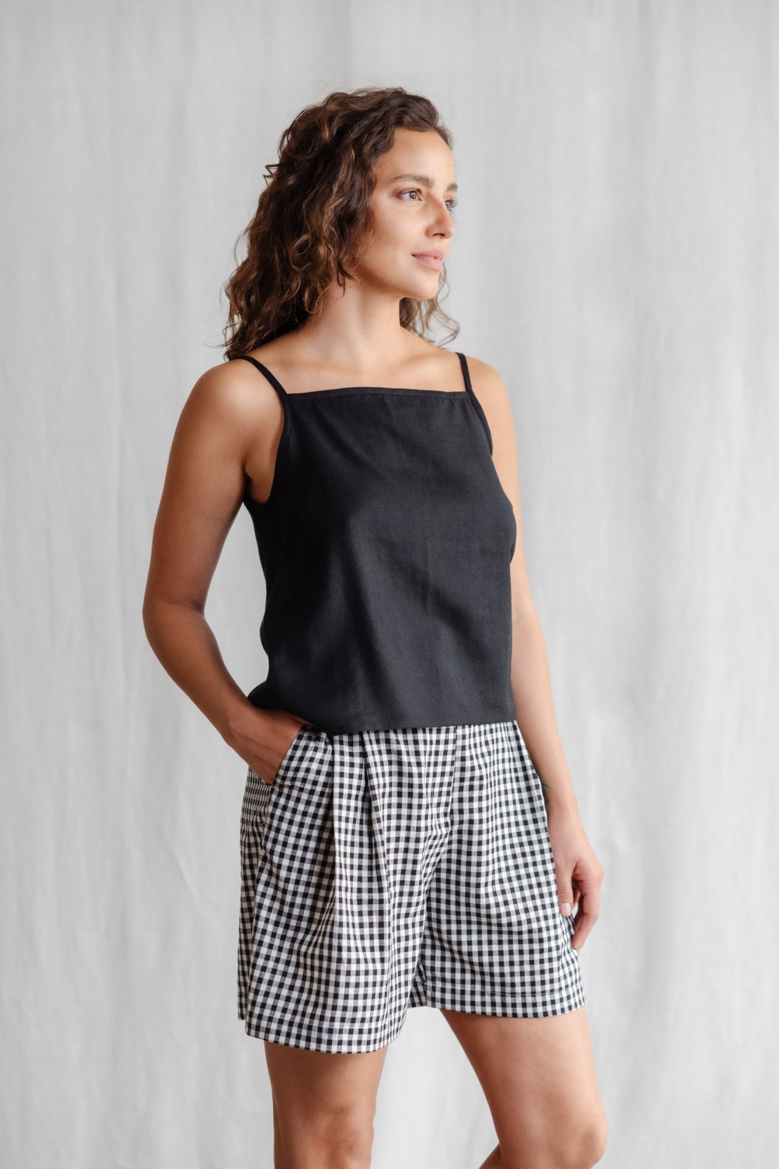 Jyoti Fair Works Damen vegan Tank Top Leela Schwarz