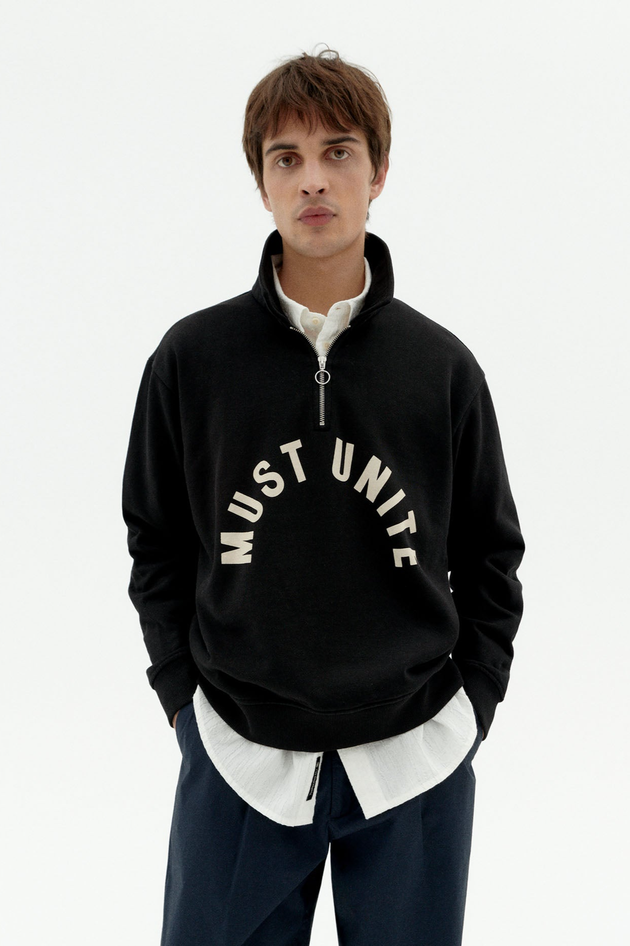 Image of Thinking MU mannen vegan Sweatshirt Moet Verenigen Gallagher Zwart