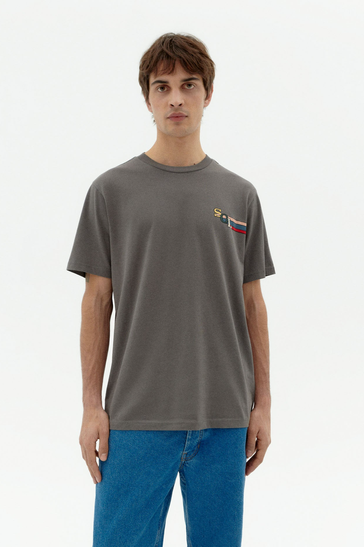 Thinking mu Herren vegan T-Shirt Sonne Grau