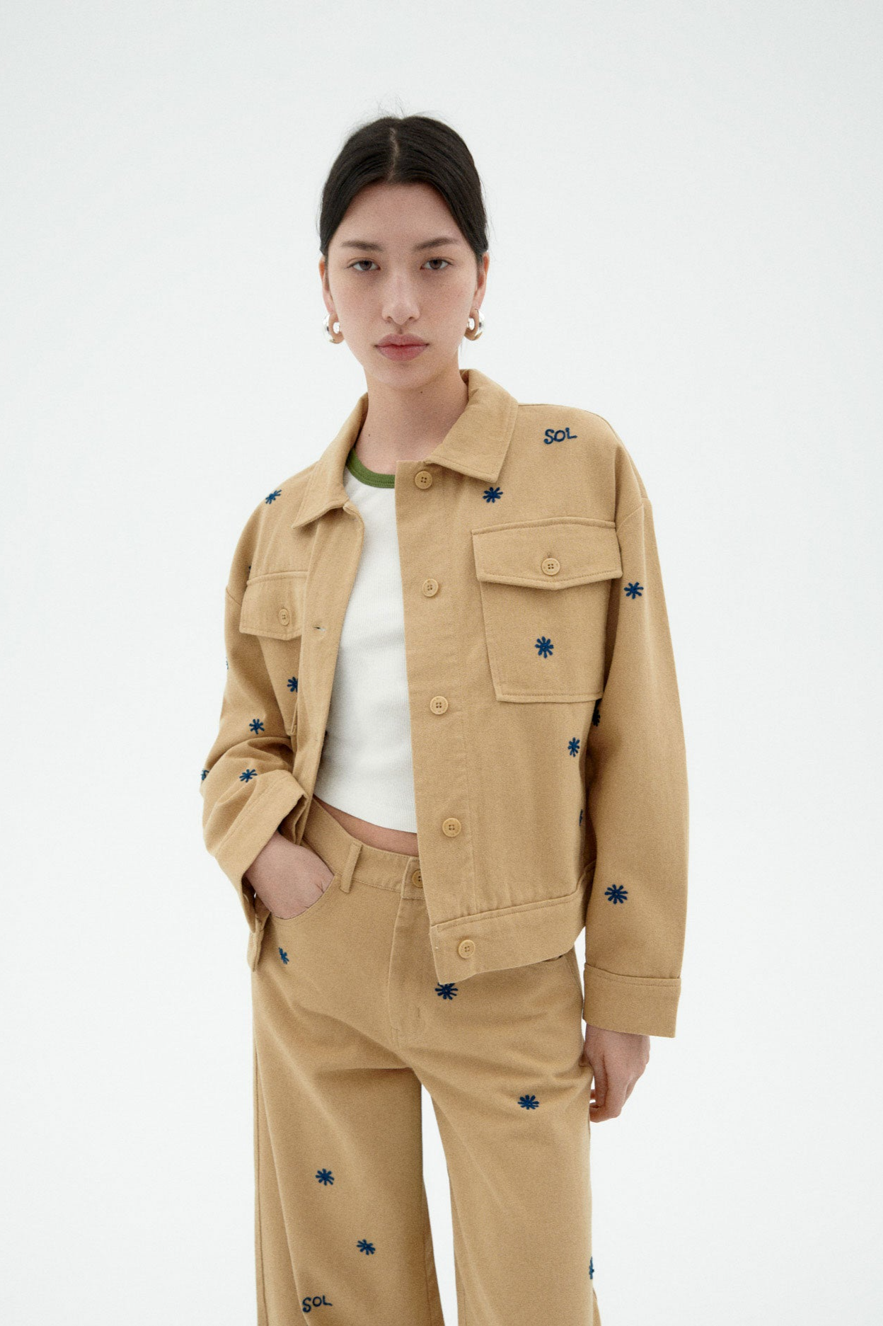 Image of Thinking MU dames vegan Jas Frans Chain Sun Beige