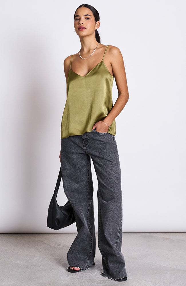 JAN N JUNE JAN 'N JUNE Damen vegan Slip Top Maud Woody OlivgrÃ¼n