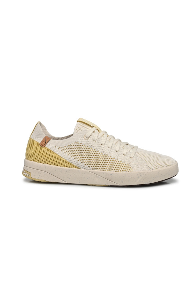 Image of SAOLA dames vegan Sneakers Dames Cannon Knit 2.0 Wit / Lime