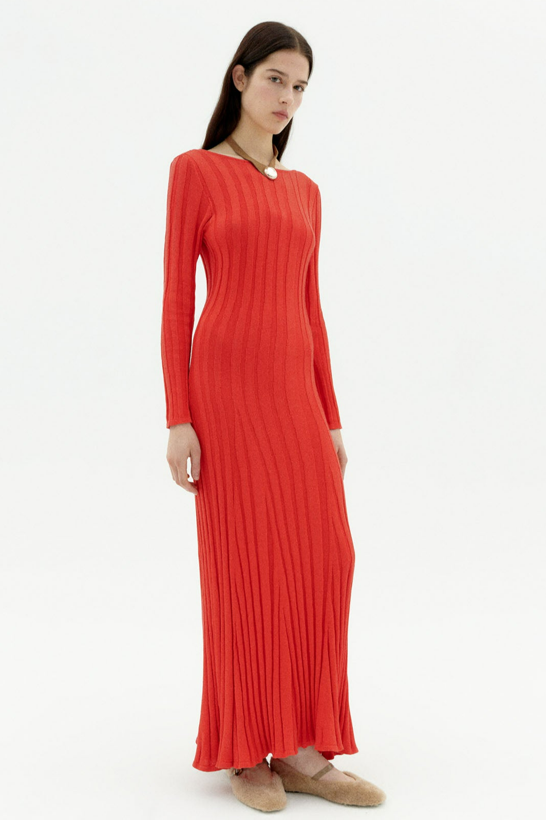 Thinking mu Damen vegan Strickkleid Riko Rot