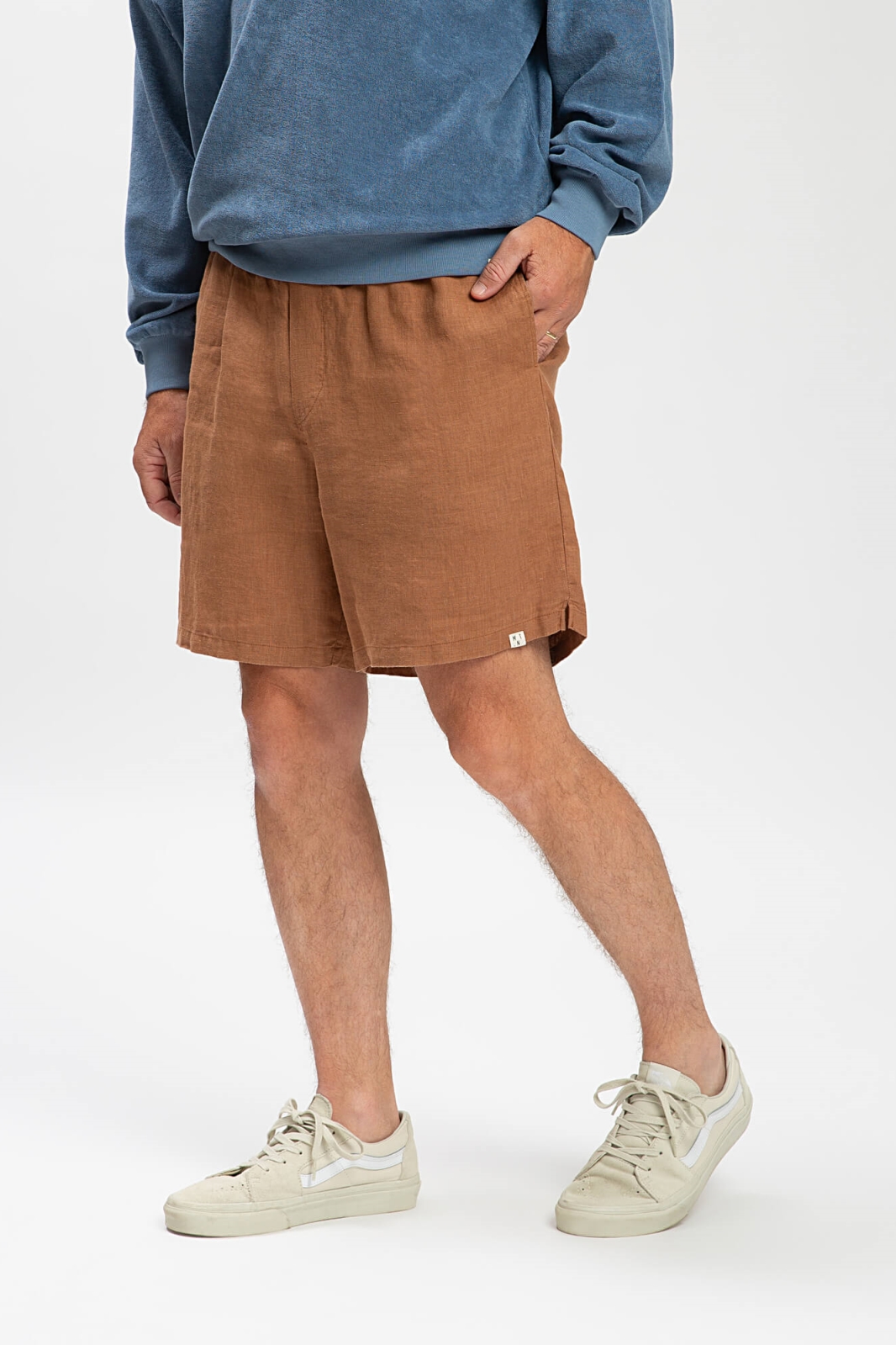 MATONA Herren vegan Shorts Leinen Kaffeebraun
