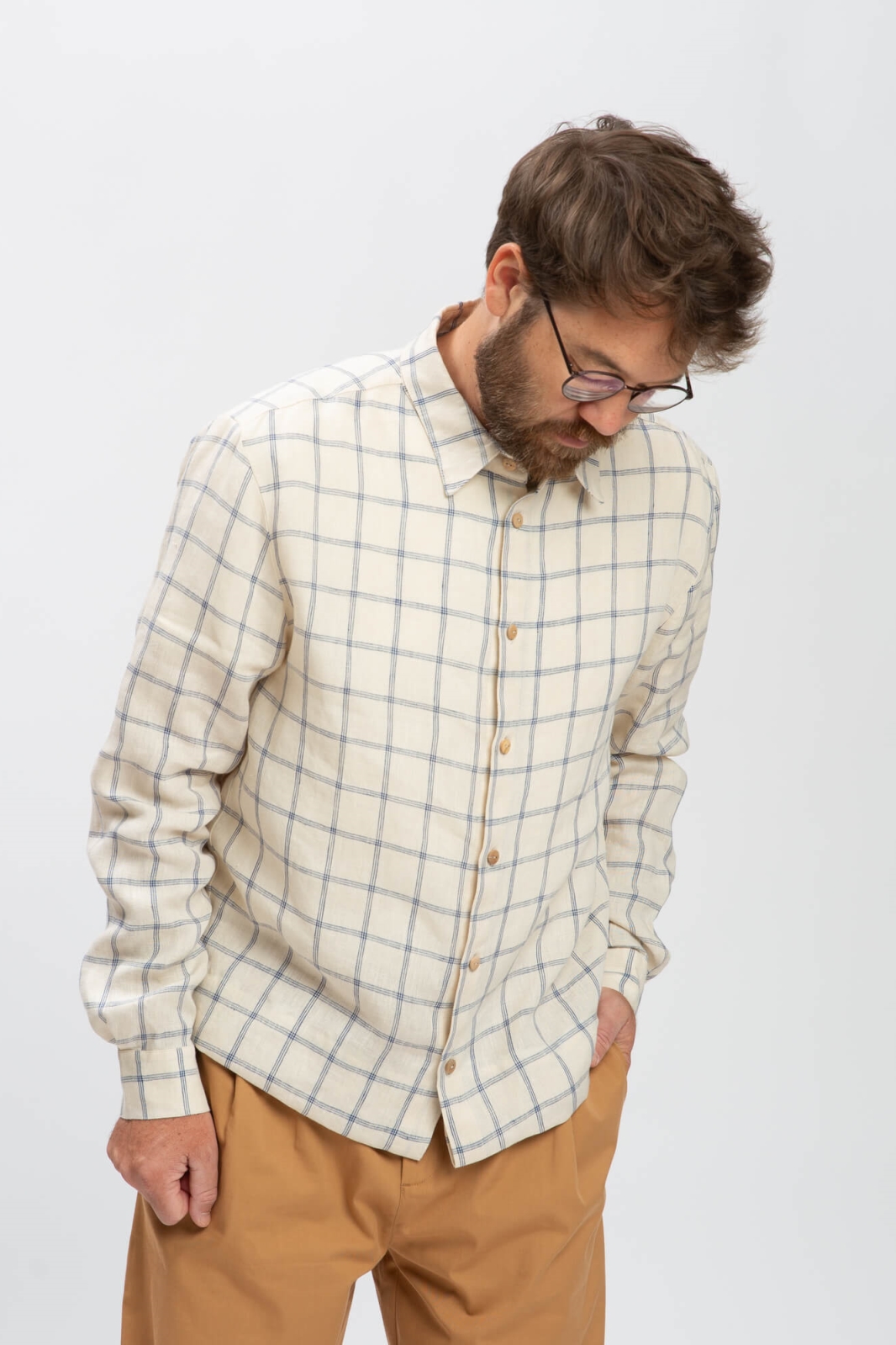 Image of MATONA mannen vegan Shirt Casual Blauw Net