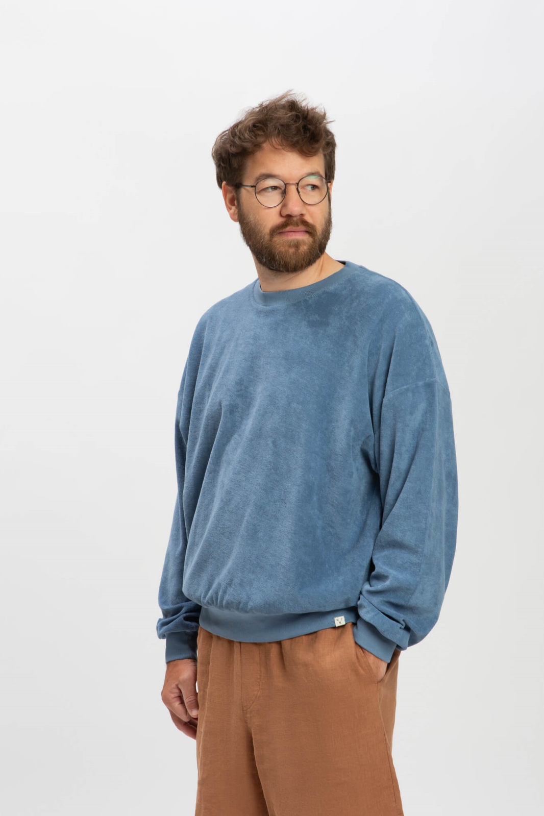 MATONA Herren vegan Frottee-Sweatshirt Dusk Blue