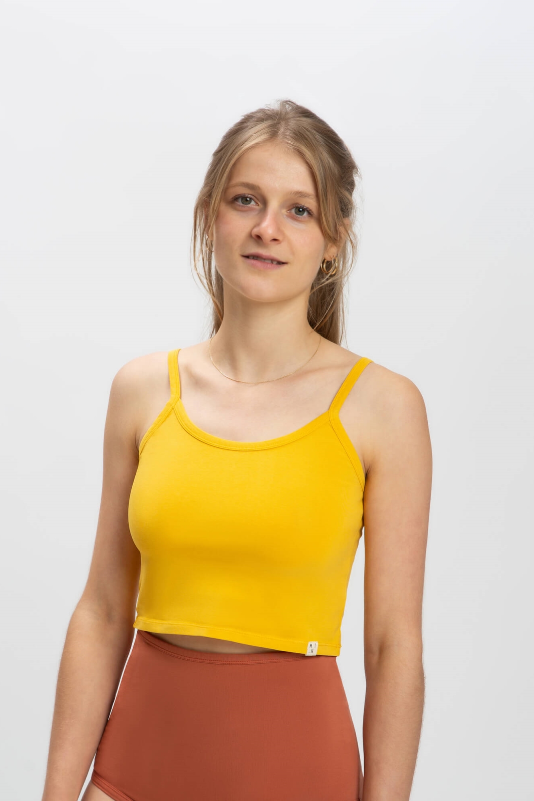 MATONA womens vegan Crop Top Basic Mimosa Yellow