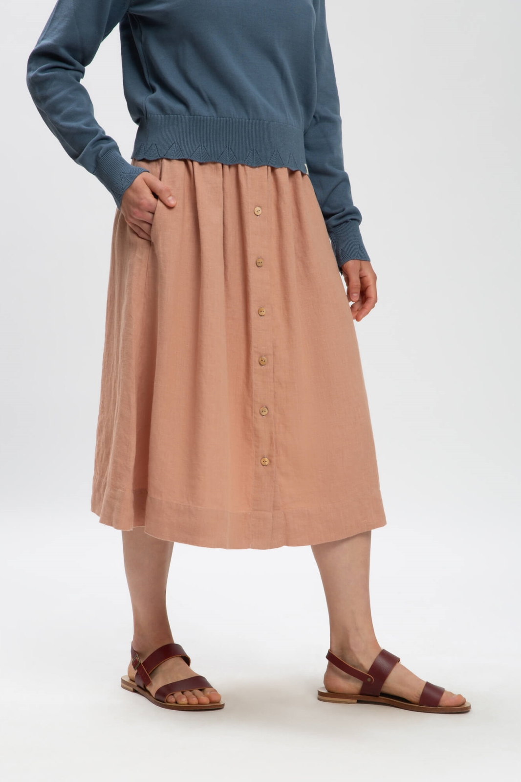 MATONA Damen vegan Midirock Rose Rosa