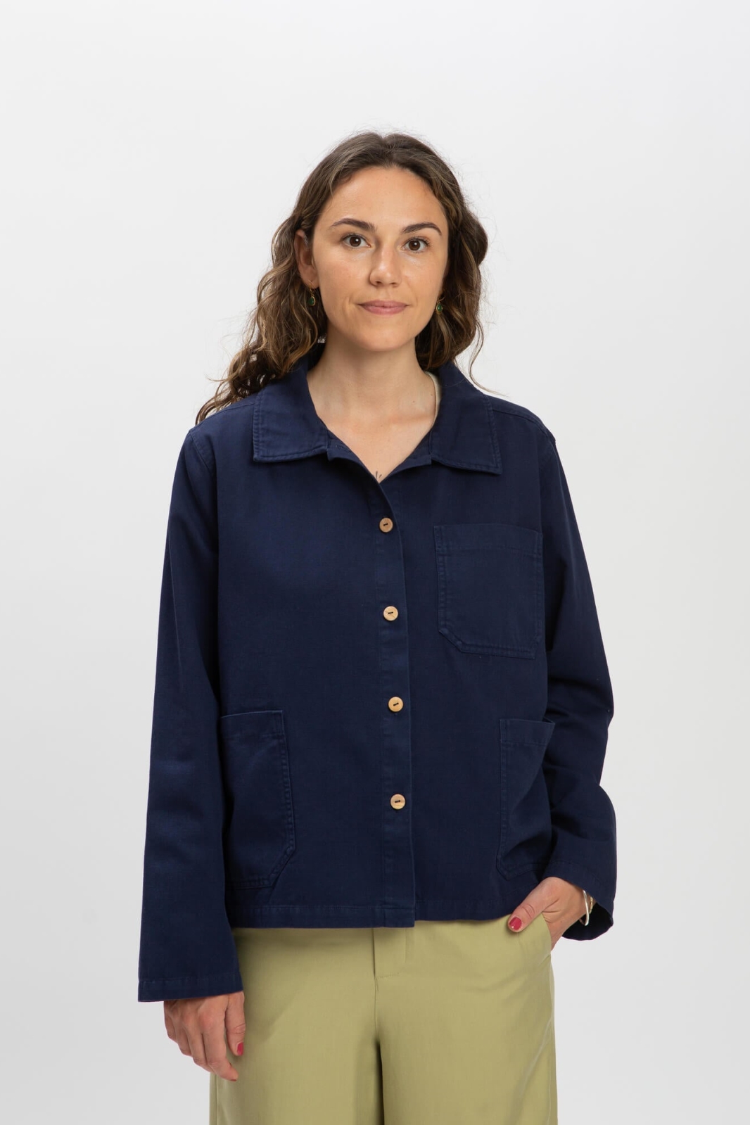 MATONA Damen vegan Jacke Twill Classic Marineblau