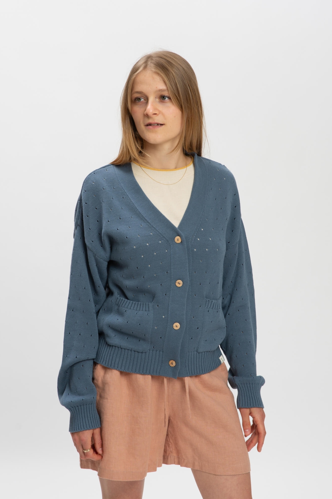 MATONA Damen vegan FrÃ¼hling Strickjacke Robbe Blau