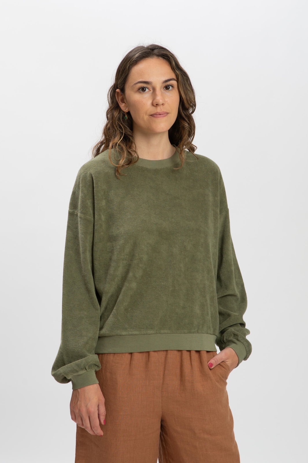 MATONA Damen vegan Sweatshirt Hell-OlivgrÃ¼n