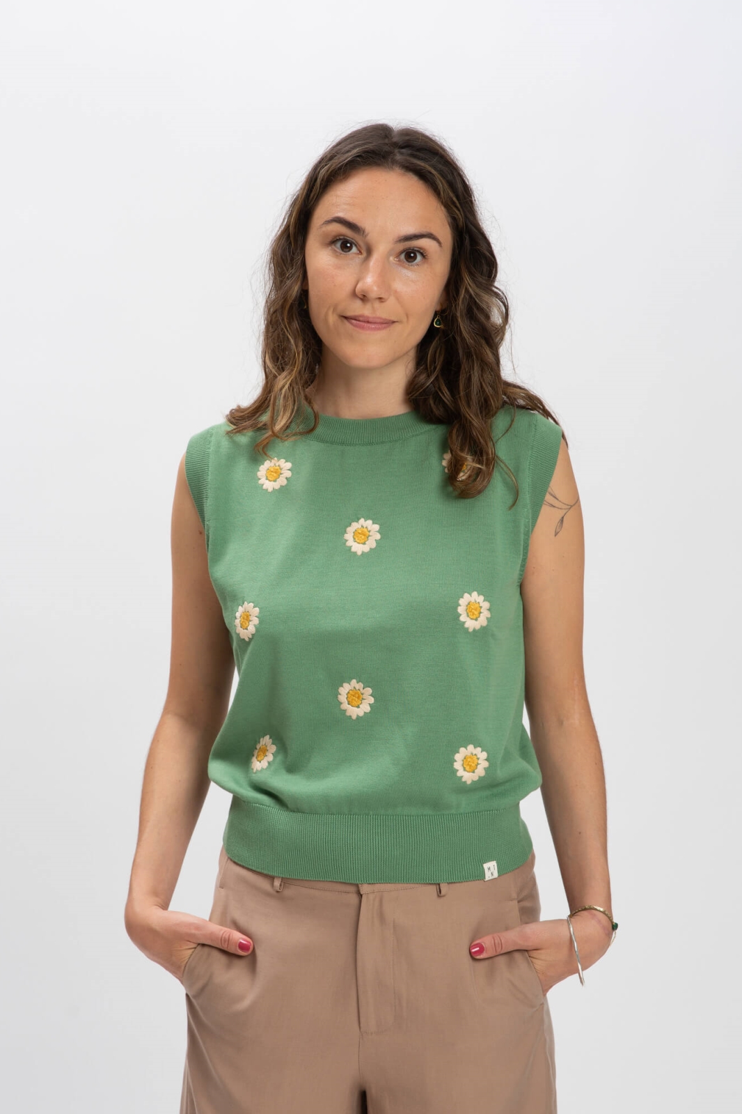 MATONA Damen vegan Strick-Top Bohne GrÃ¼n