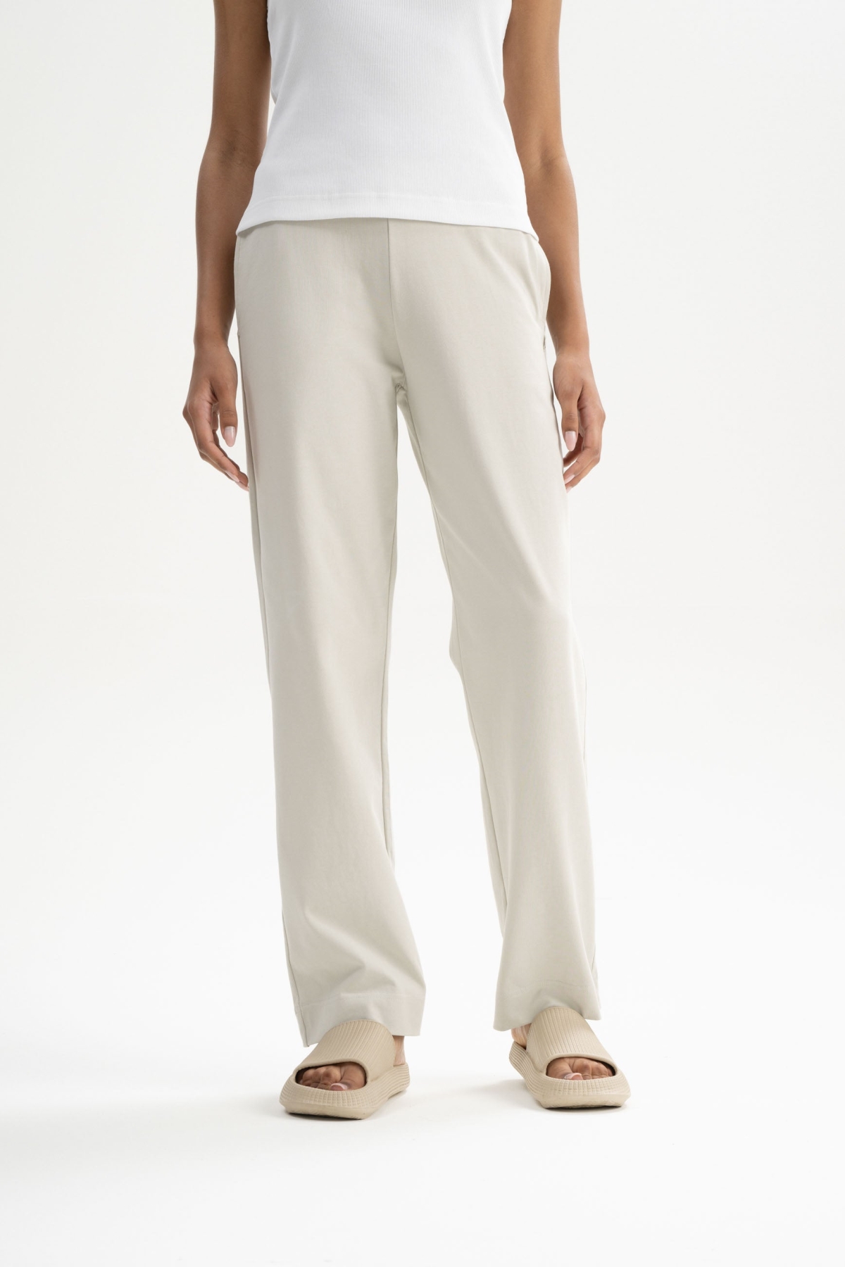 MELA Damen vegan Hose Jersey Lounge Kirani Beige